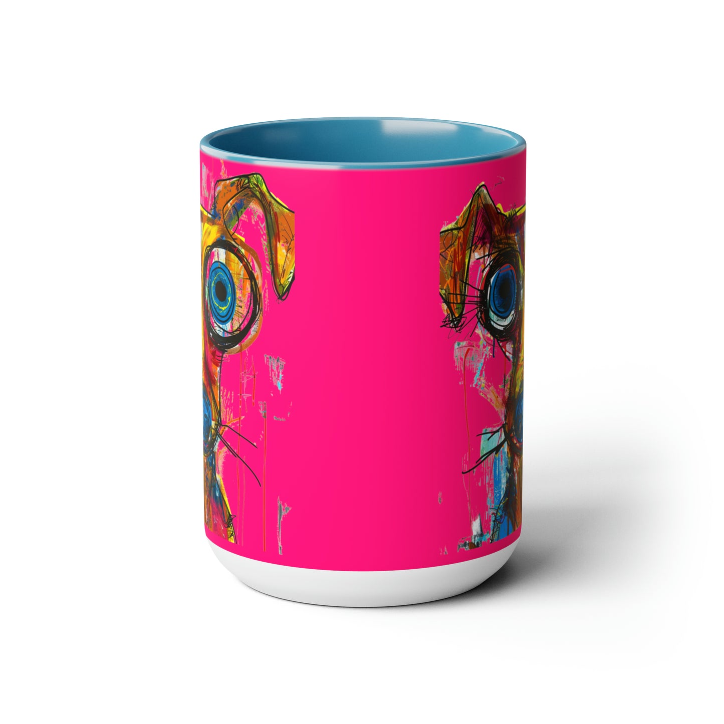 Funny Dog Two-Tone Coffee Mugs, 15oz