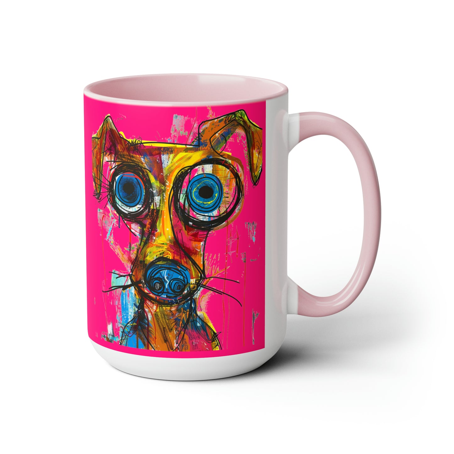 Funny Dog Two-Tone Coffee Mugs, 15oz