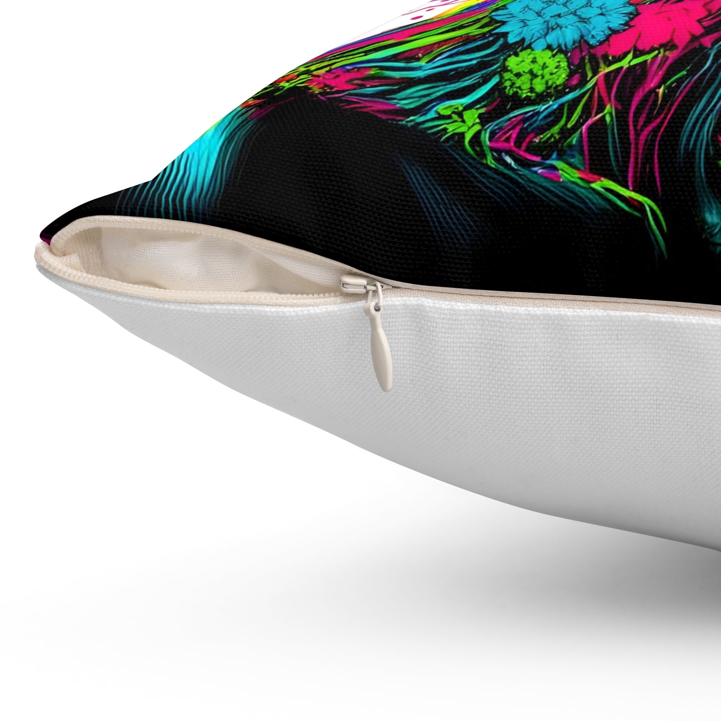 Spun Polyester Square Pillow - Floral Fusion - #2012