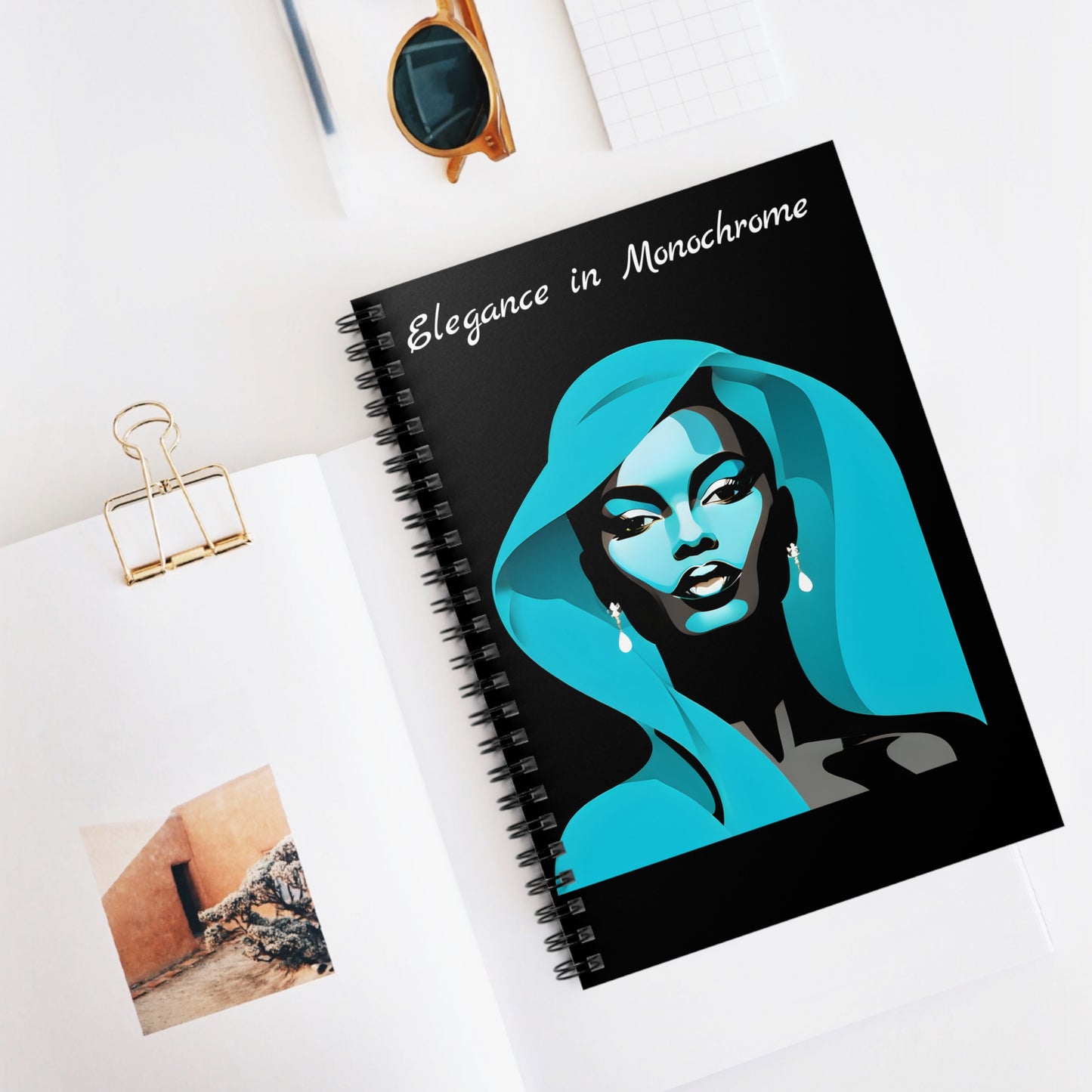 Elegance in Monochrome - Spiral Notebook - Ruled Line