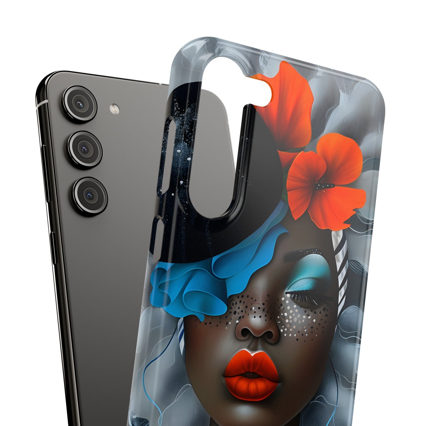 Slim Phone Cases - Black Girl Art - Velvet's View - Ethereal Vibrance