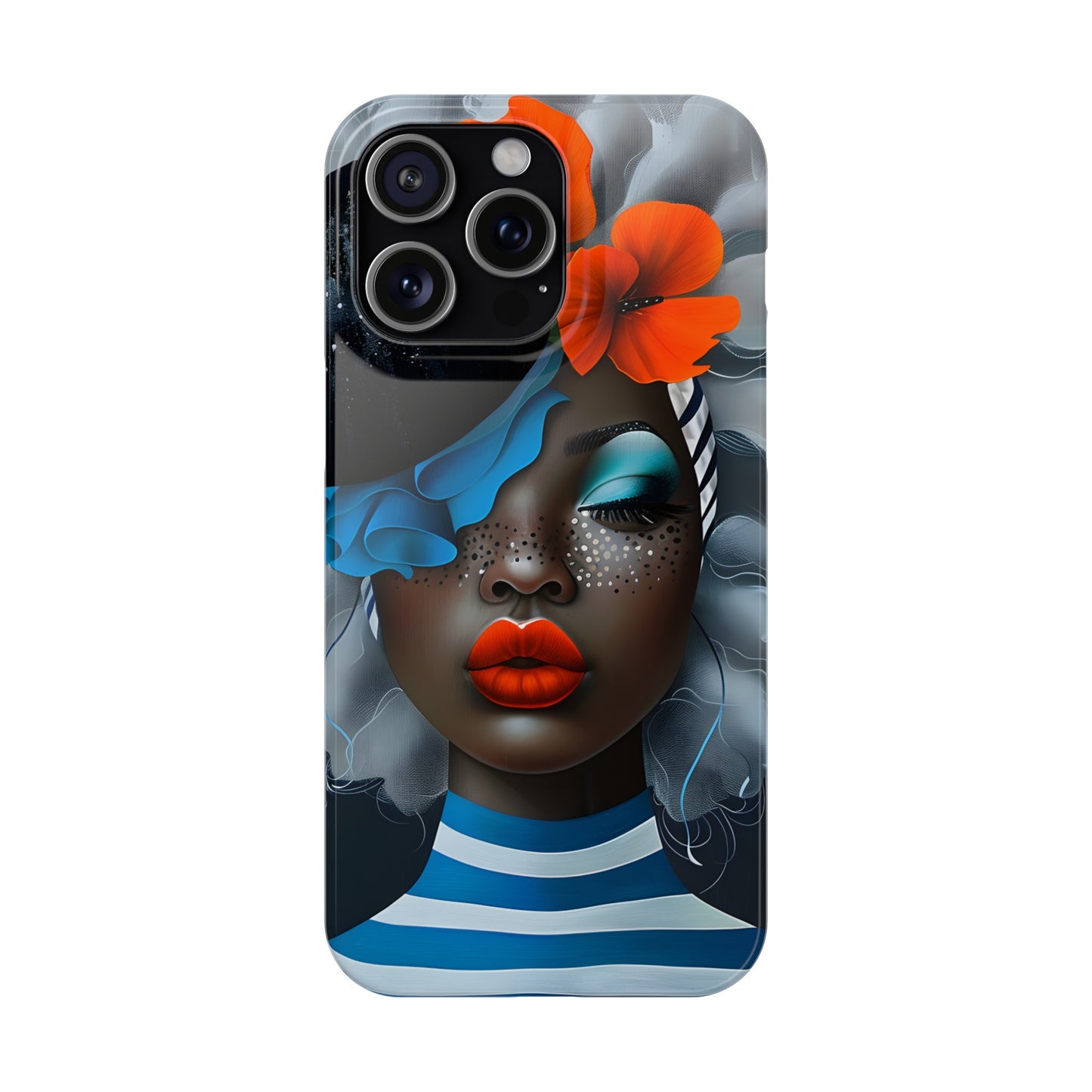 Slim Phone Cases - Black Girl Art - Velvet's View - Ethereal Vibrance
