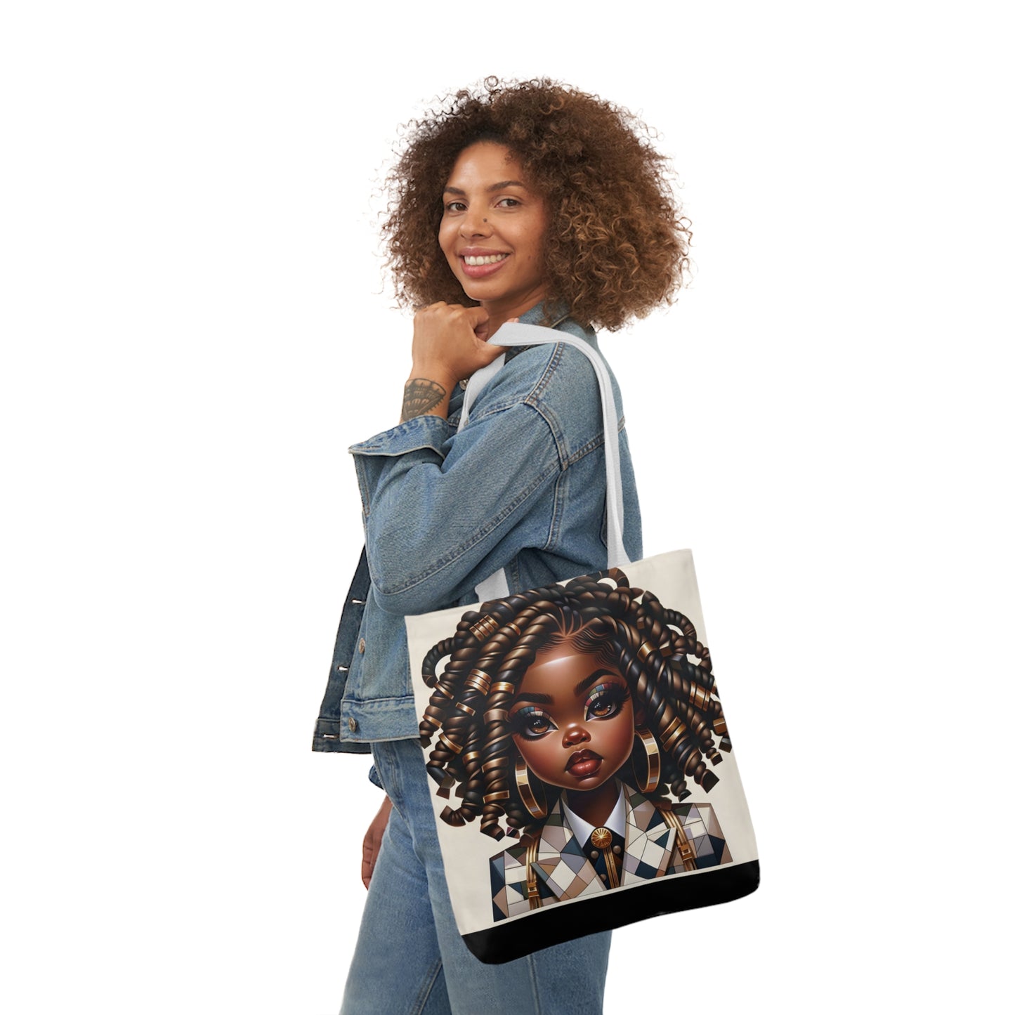 Canvas Tote Bag, 5-Color Straps - Regal Radiance: Tote Art Collection - #2011A