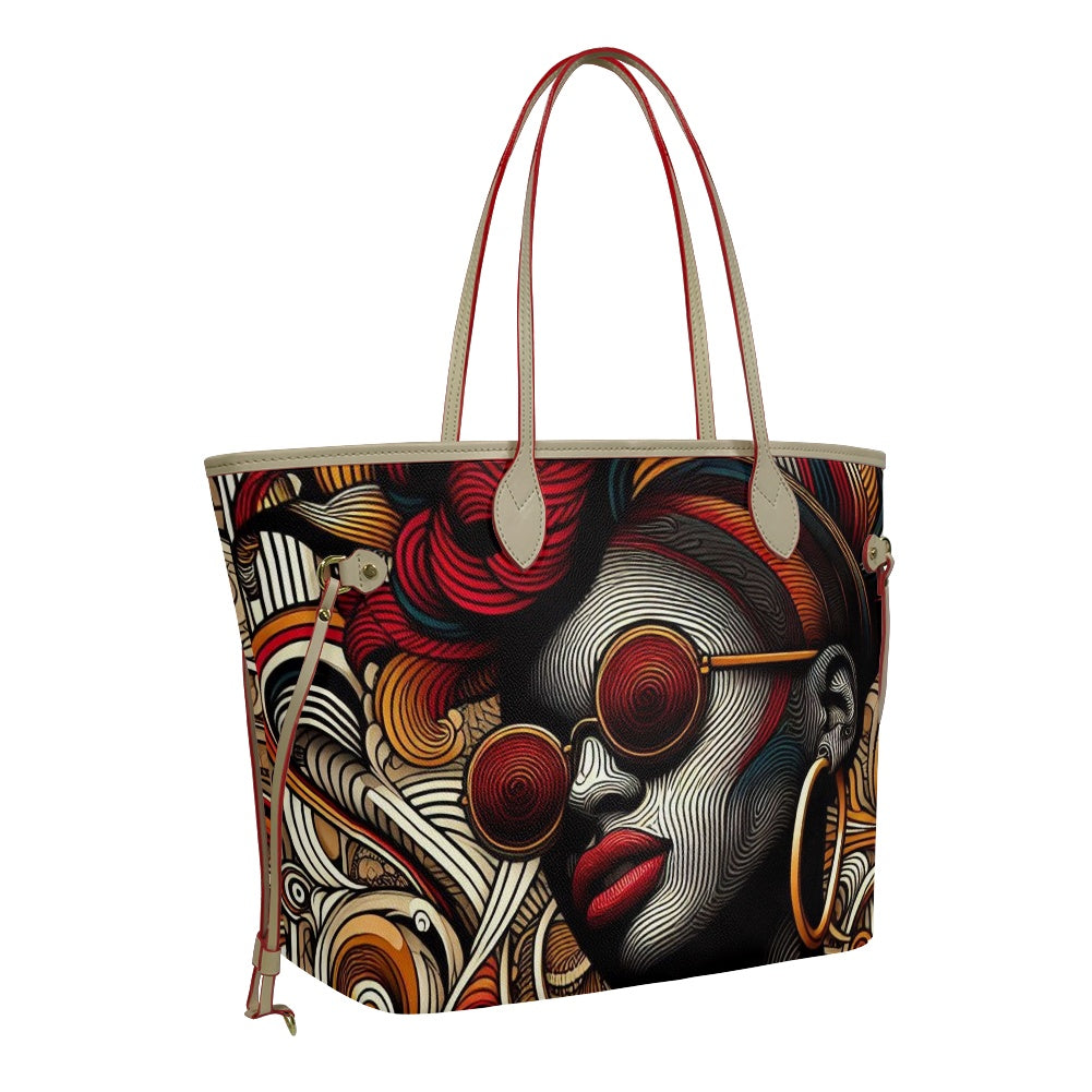 Rhythmic Radiance: Afrocentric Artistry for Fashion Accessories - Women PU Leather Handbags - #2016