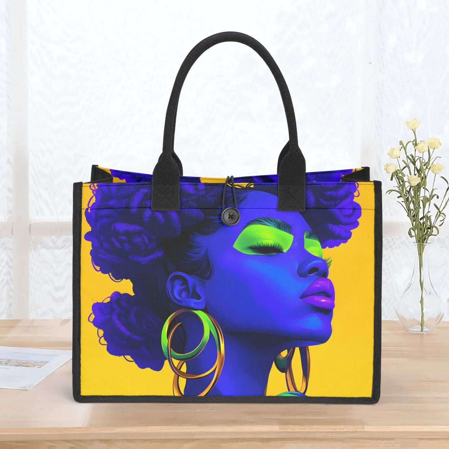 Vivid Visions: The Essence of Afro-Modernism Collection - Premium All-Over Print Canvas Tote Bag(3 layers)- #2011