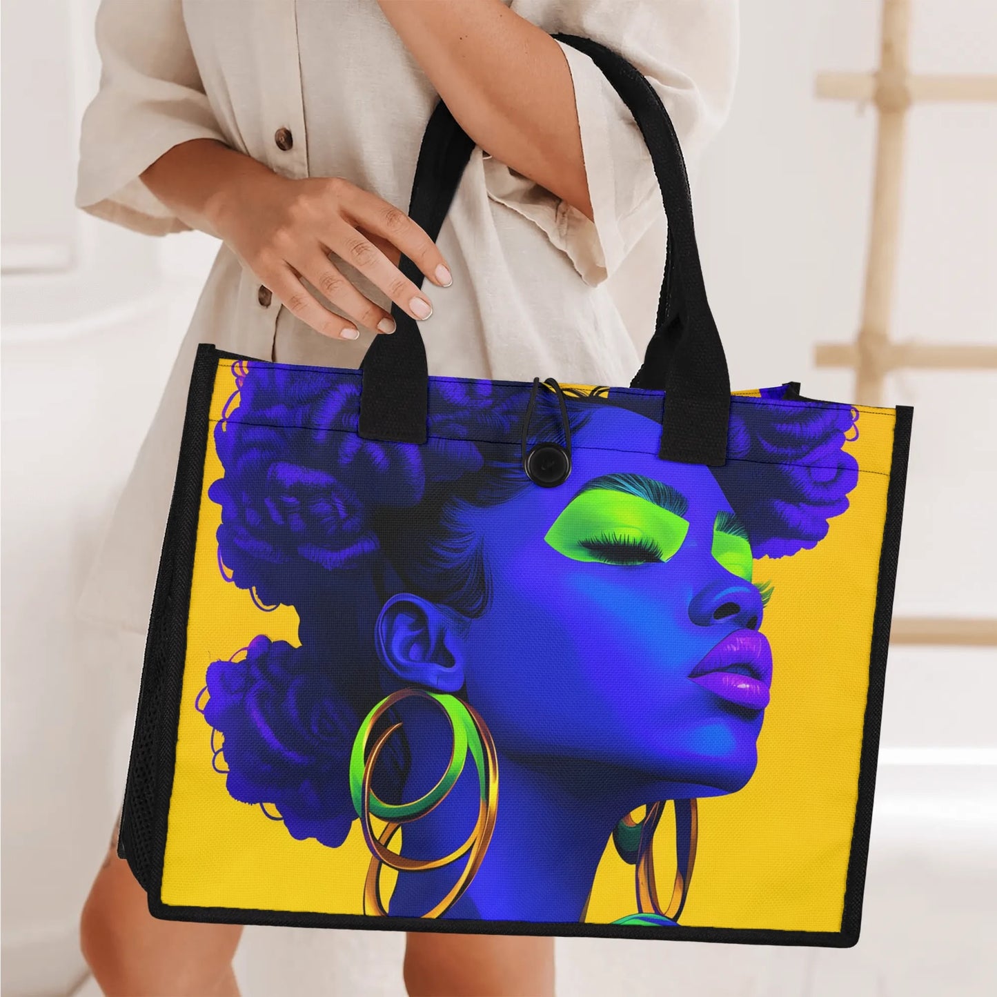 Vivid Visions: The Essence of Afro-Modernism Collection - Premium All-Over Print Canvas Tote Bag(3 layers)- #2011