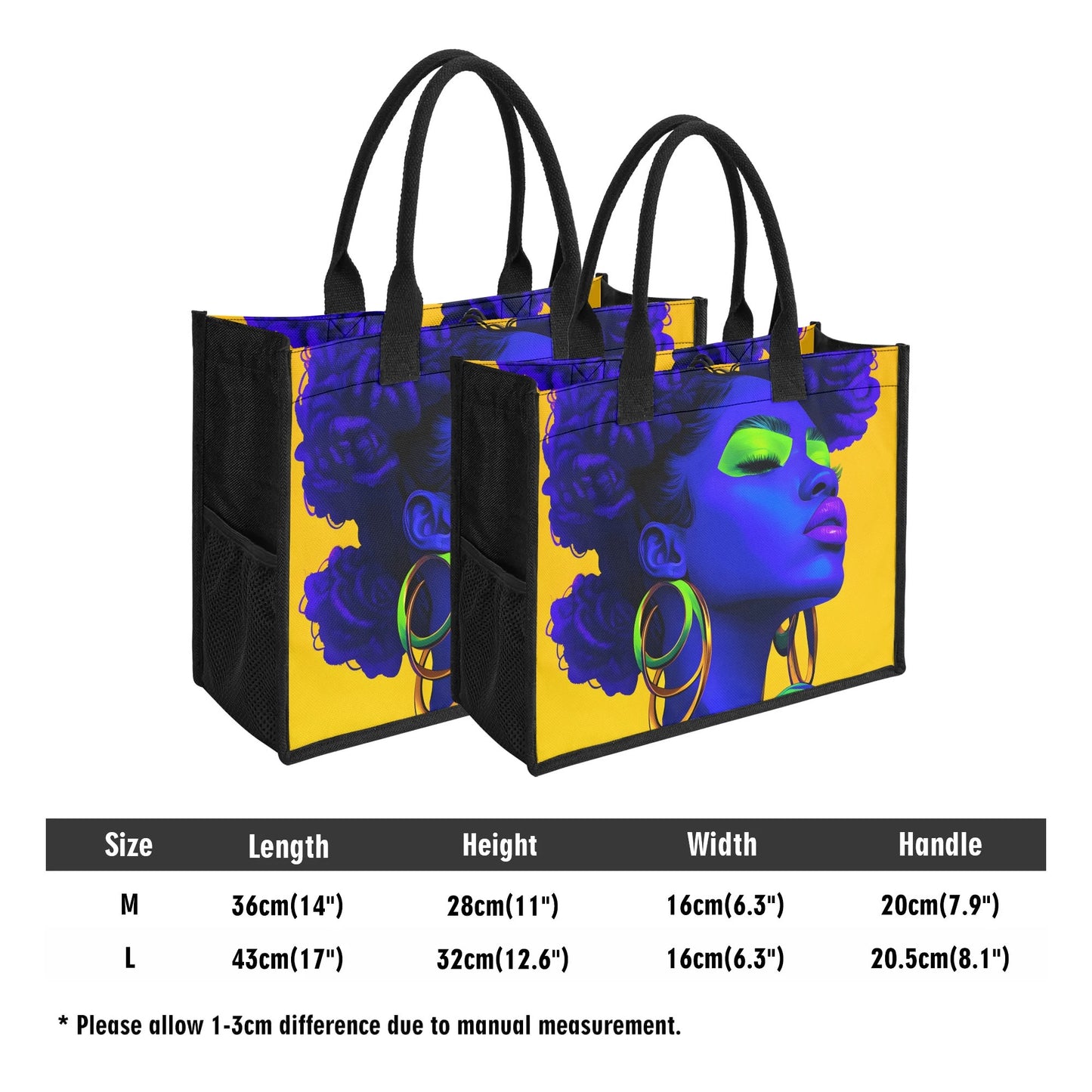 Vivid Visions: The Essence of Afro-Modernism Collection - Premium All-Over Print Canvas Tote Bag(3 layers)- #2011