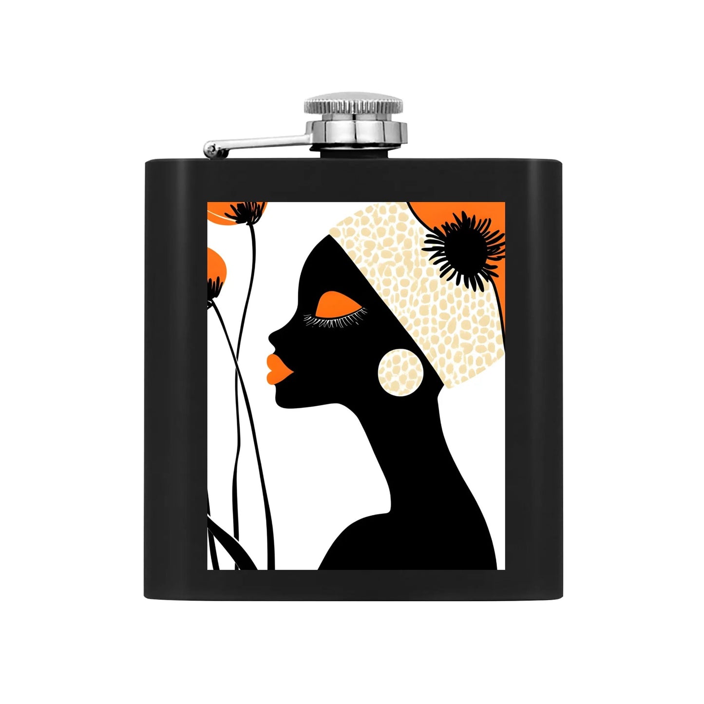 Hip Flask Set 7oz Black Stainless Steel with A Gift Box - Velvet's View - Elegant Silhouettes - A Tribute to Timeless Beauty