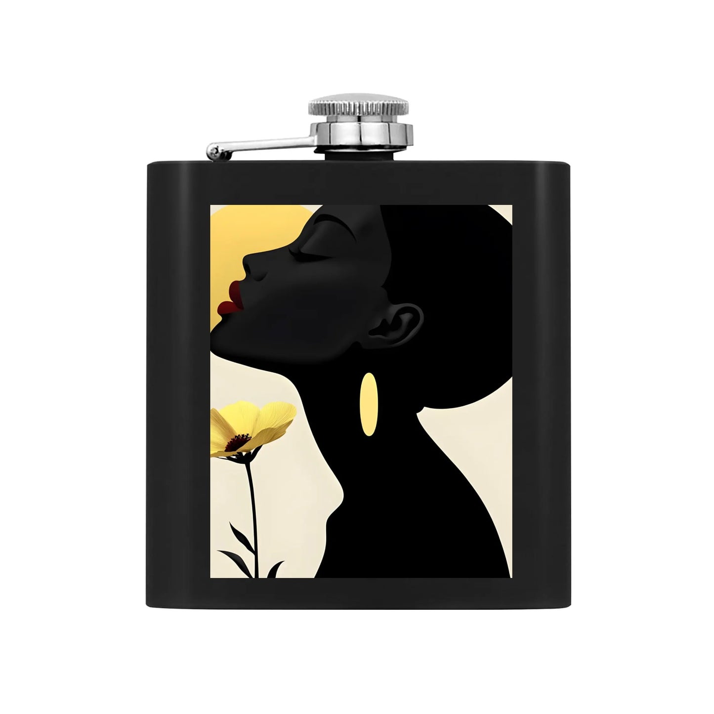Hip Flask Set 7oz Black Stainless Steel with A Gift Box - Velvet's View - Elegant Silhouettes - A Tribute to Timeless Beauty