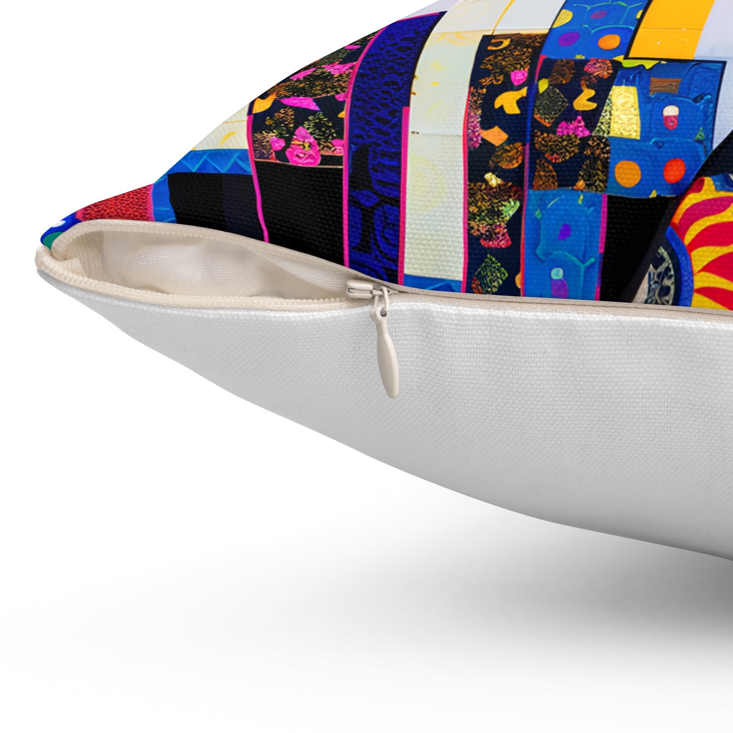 Spun Polyester Square Pillow - Black Girl Art - Velvet's View - Vibrant Visions - The Bohemian Collection