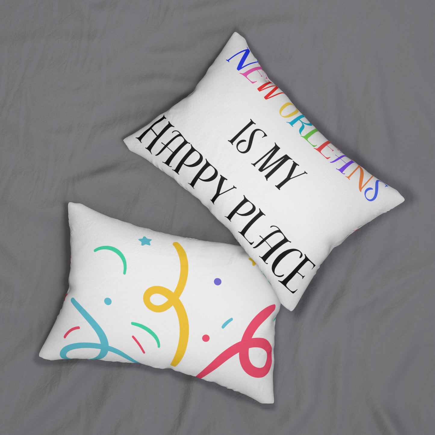 Spun Polyester Lumbar Pillow - I love New Orleans Collection - #2011