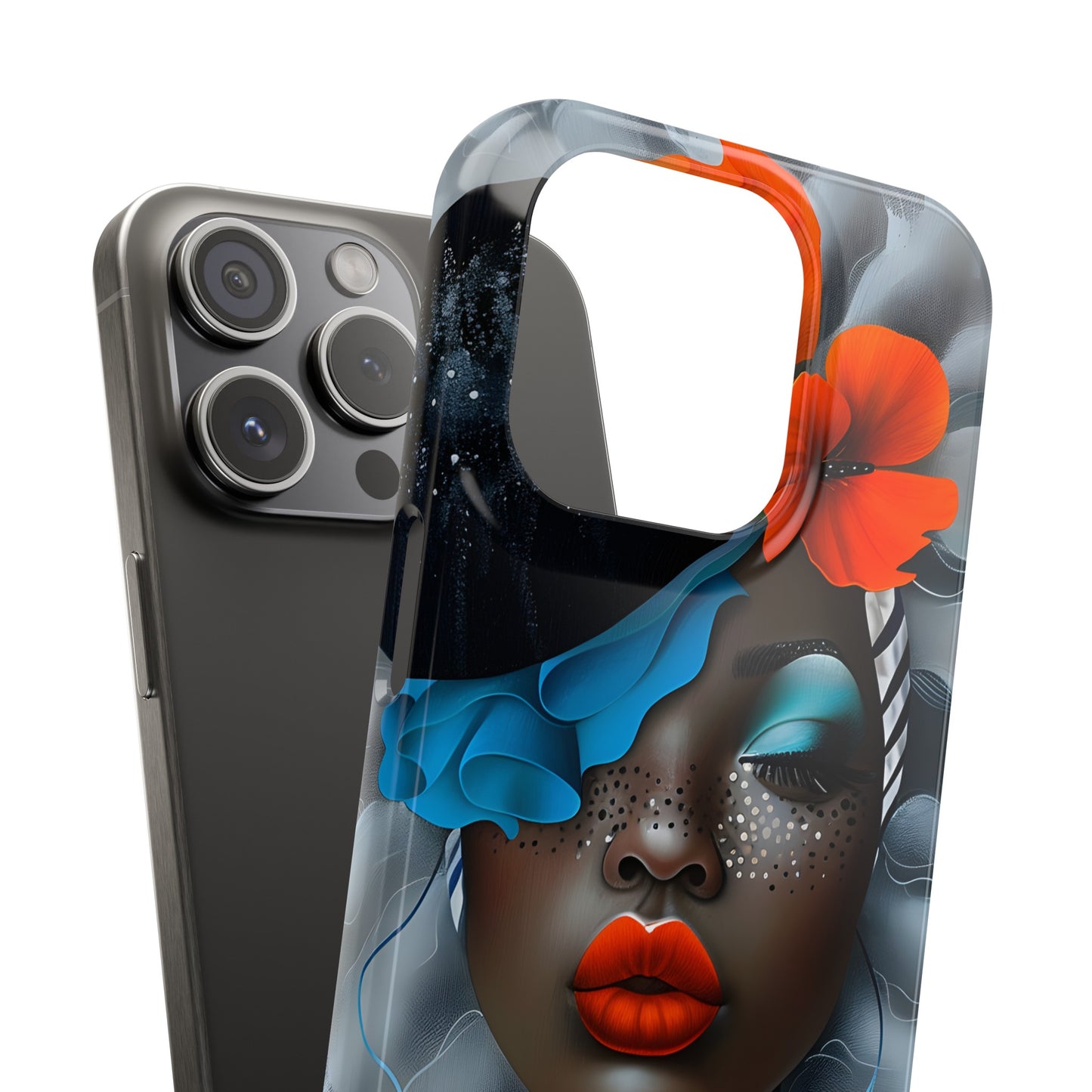 Slim Phone Cases - Black Girl Art - Velvet's View - Ethereal Vibrance
