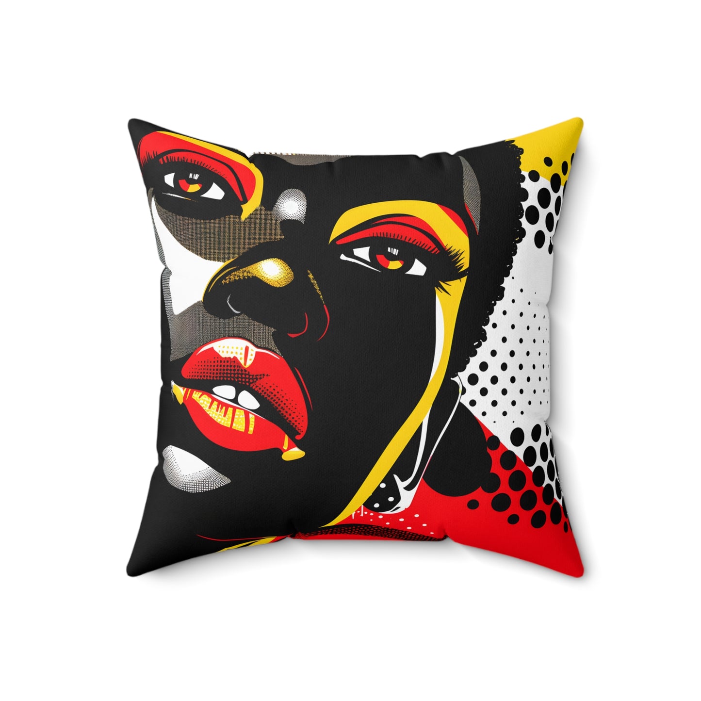 Spun Polyester Square Pillow - Black Girl Art - Velvet's View - Vibrant Visions Collection