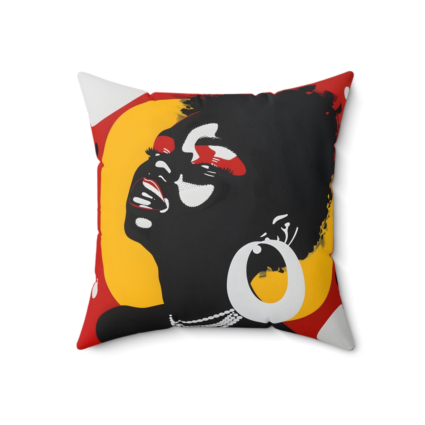 Spun Polyester Square Pillow - Black Girl Art - Velvet's View - Vibrant Visions Collection
