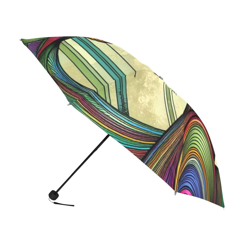 Rhythmic Radiance: Afrocentric Artistry for Fashion Accessories Collection - Anti-UV Foldable Umbrella (U08) - #2013