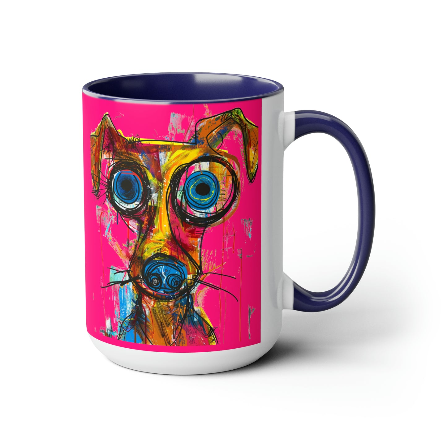 Funny Dog Two-Tone Coffee Mugs, 15oz