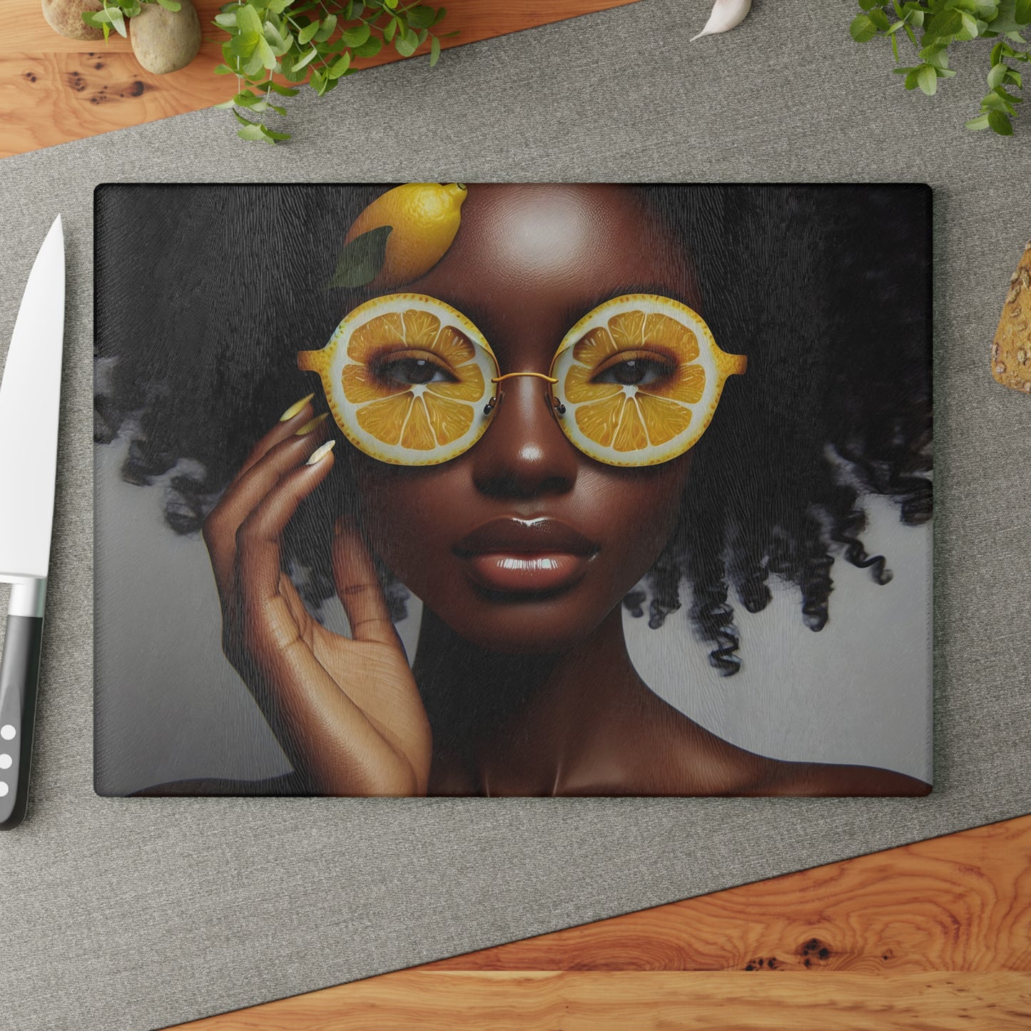 Glass Cutting Board - Velvet's View: The Lemon Delight Collection – 2017