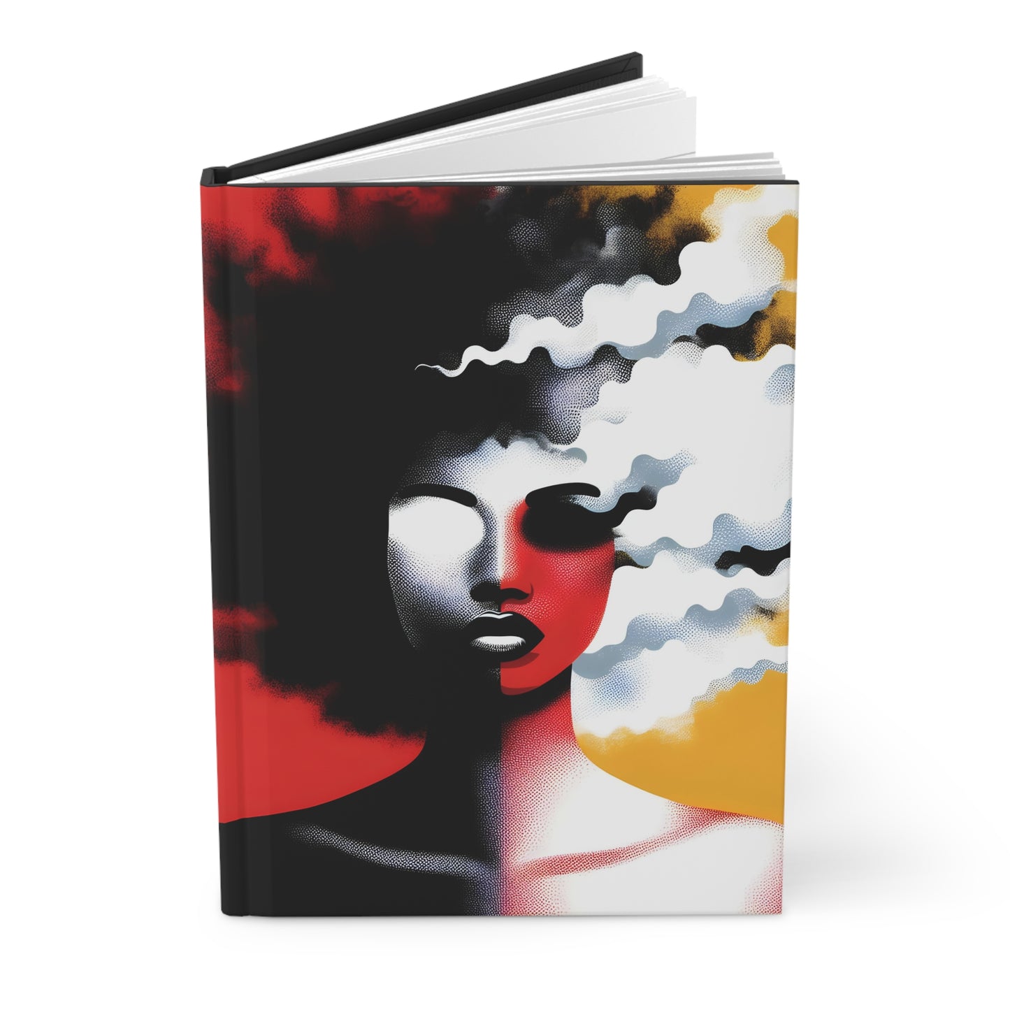 Hardcover Journal Matte - Black Girl Art - Velvet's View - Vibrant Visions: Empowering Faces Collection -