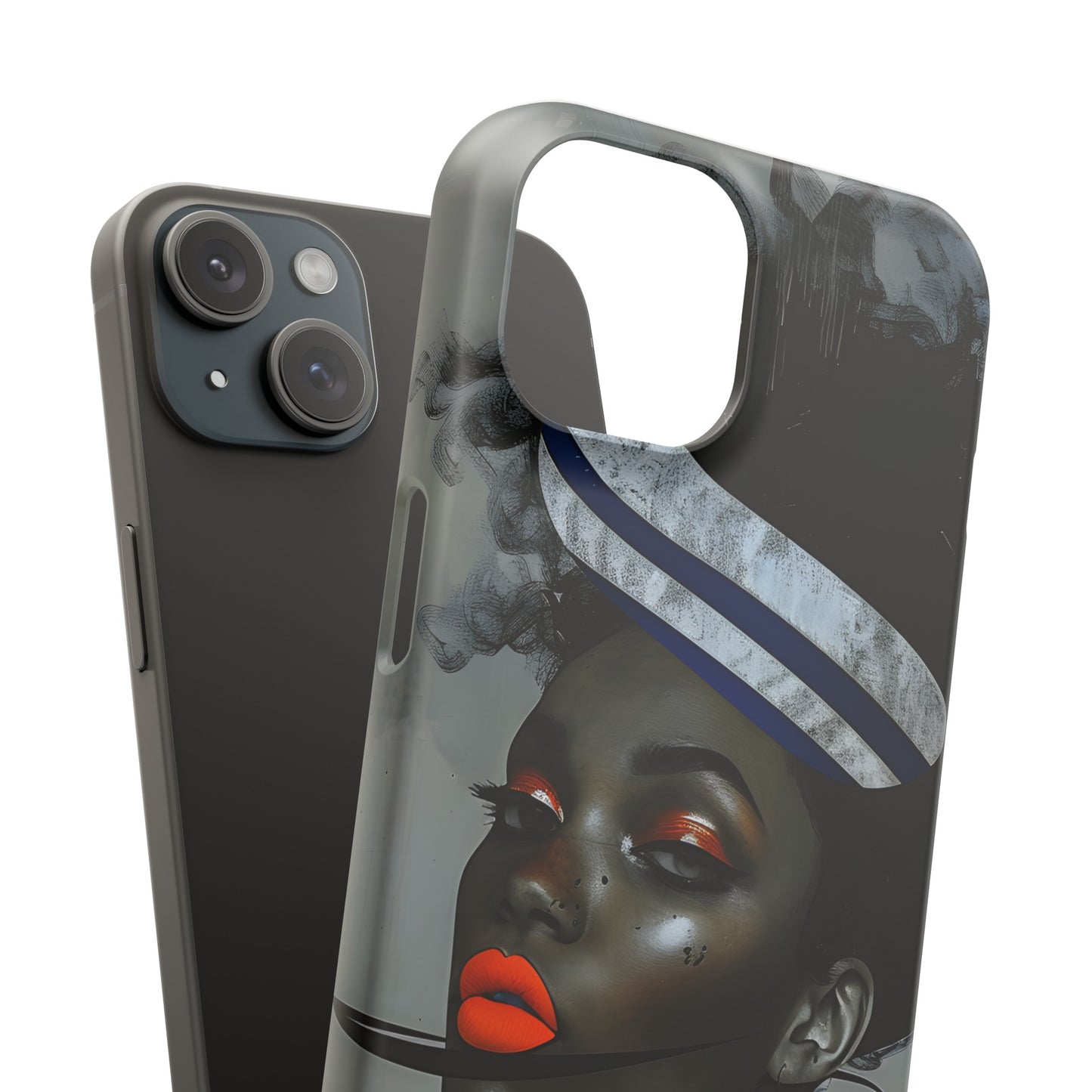 Slim Phone Cases - Black Girl Art - Velvet's View - Ethereal Vibrance