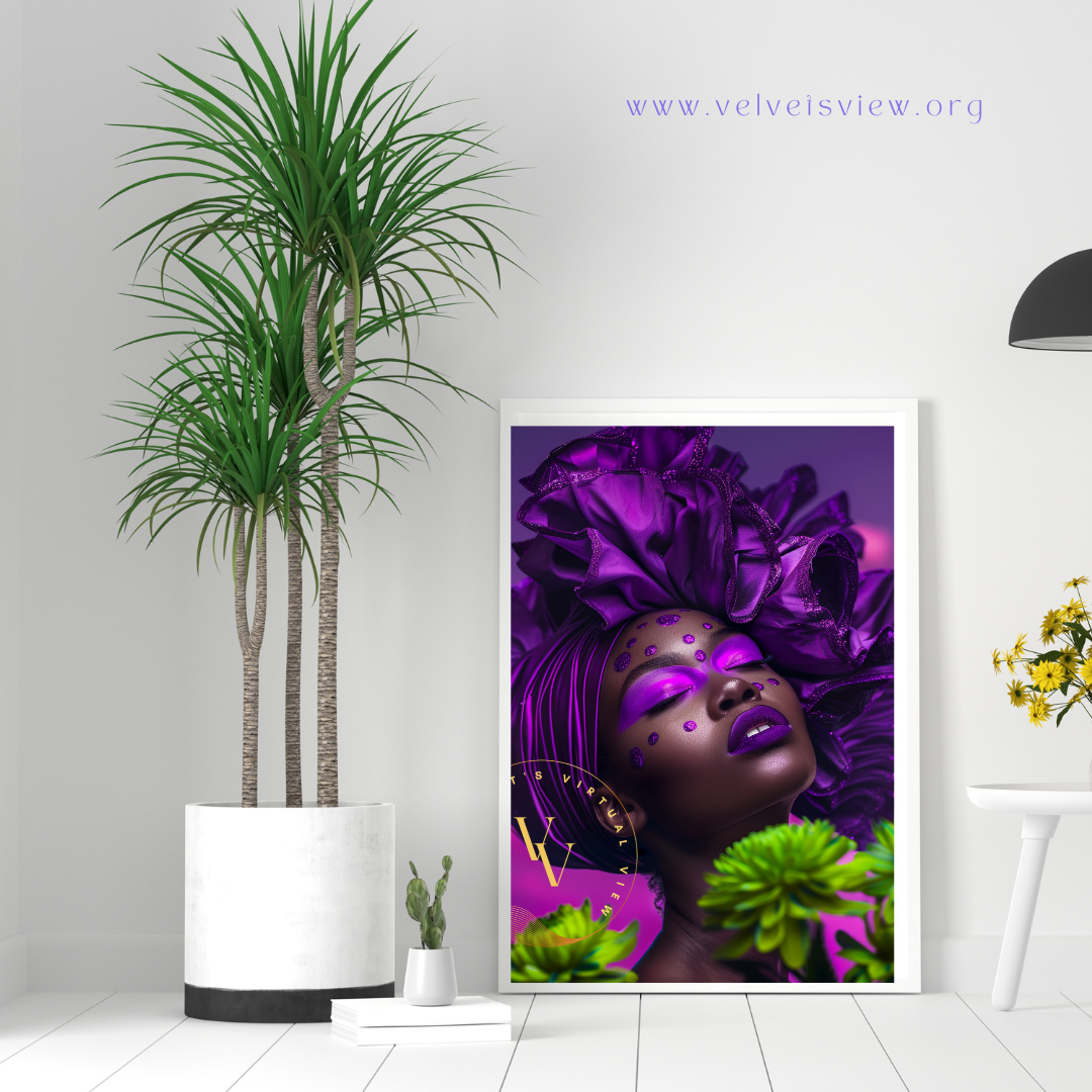 Black Girl Art – Female Digital Prints - Velvet's View – Floral Reverie