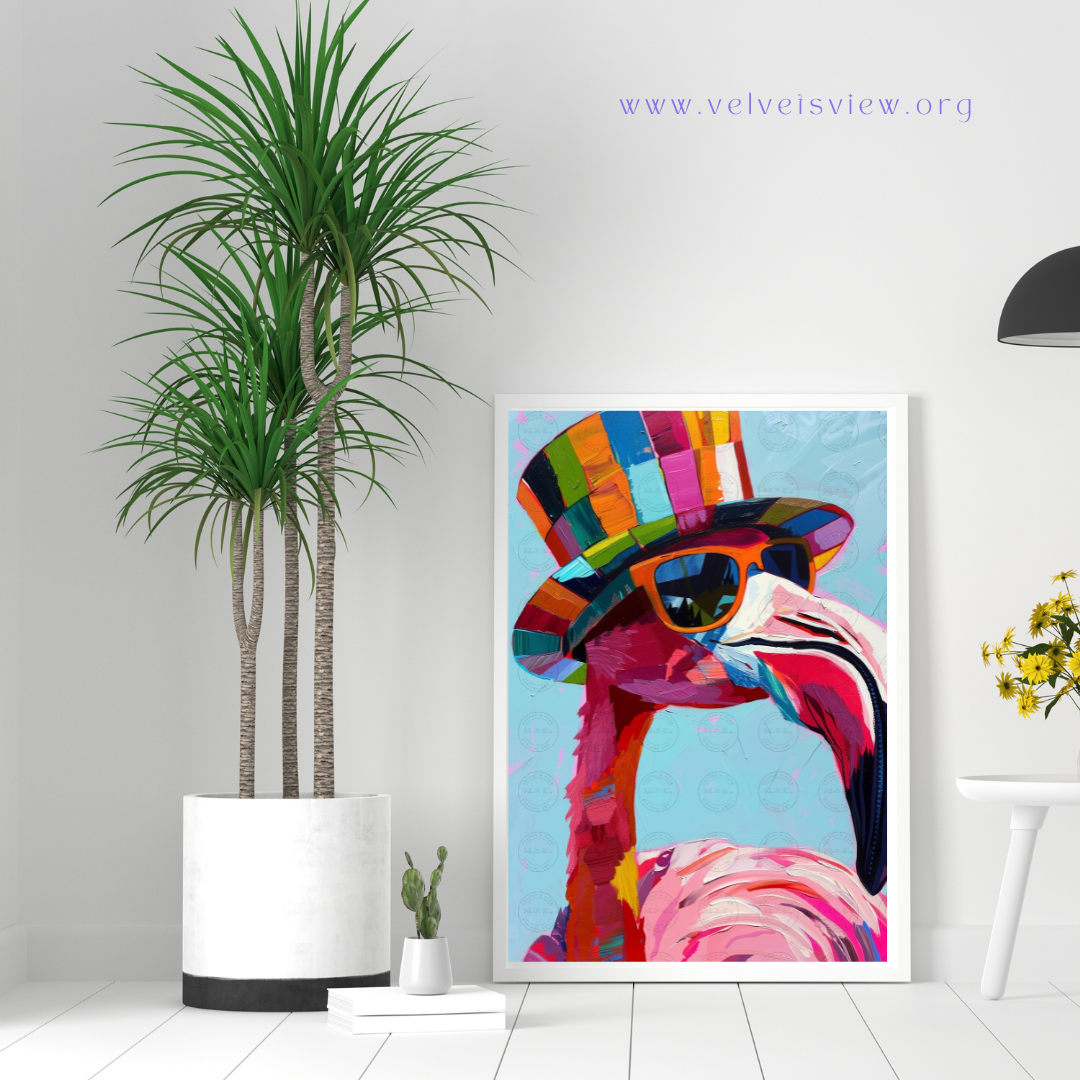 Black Girl Art - Velvet's View Digital Art - Funky Flamingos 517