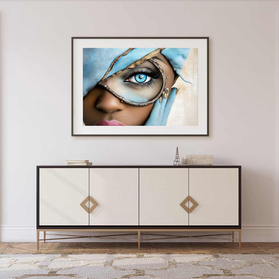 Black Girl Art - Velvets View - Reflections in Blue: The Modern Muse 314