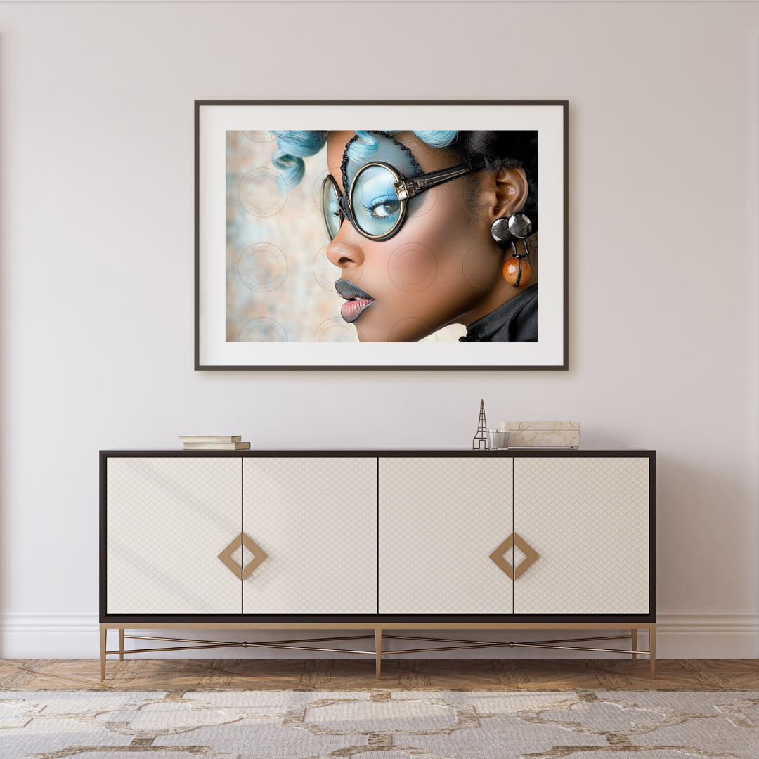Black Girl Art - Velvets View - Reflections in Blue: The Modern Muse 315