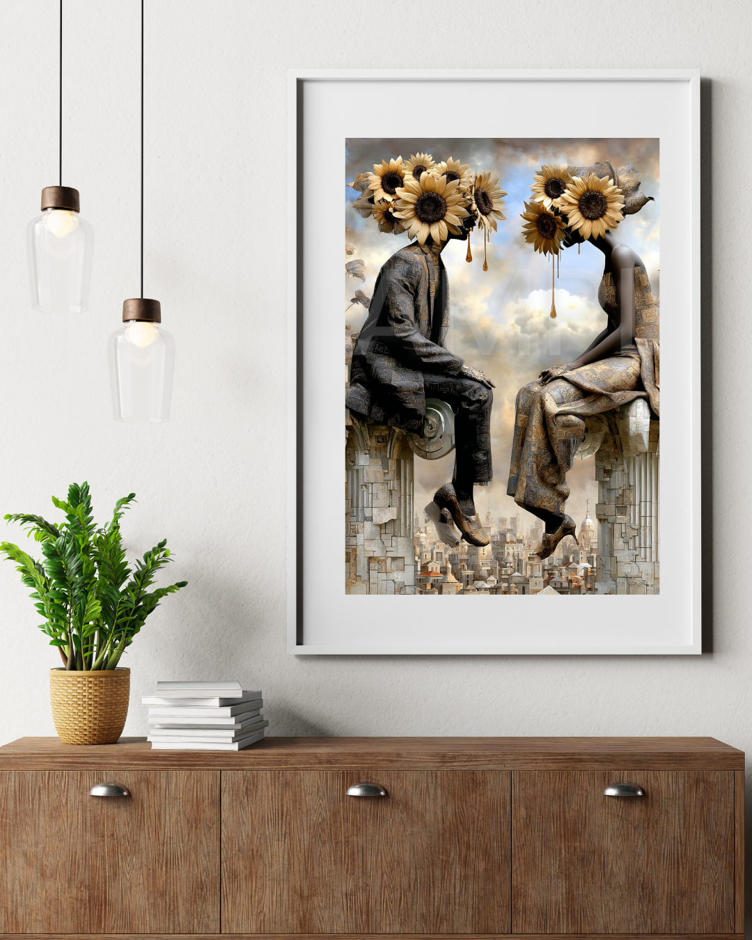 🌻Sunflower Thrones: Afro-Surreal Love & Royalty Digital Art Collection – Velvet’s View Exclusive - 741J26