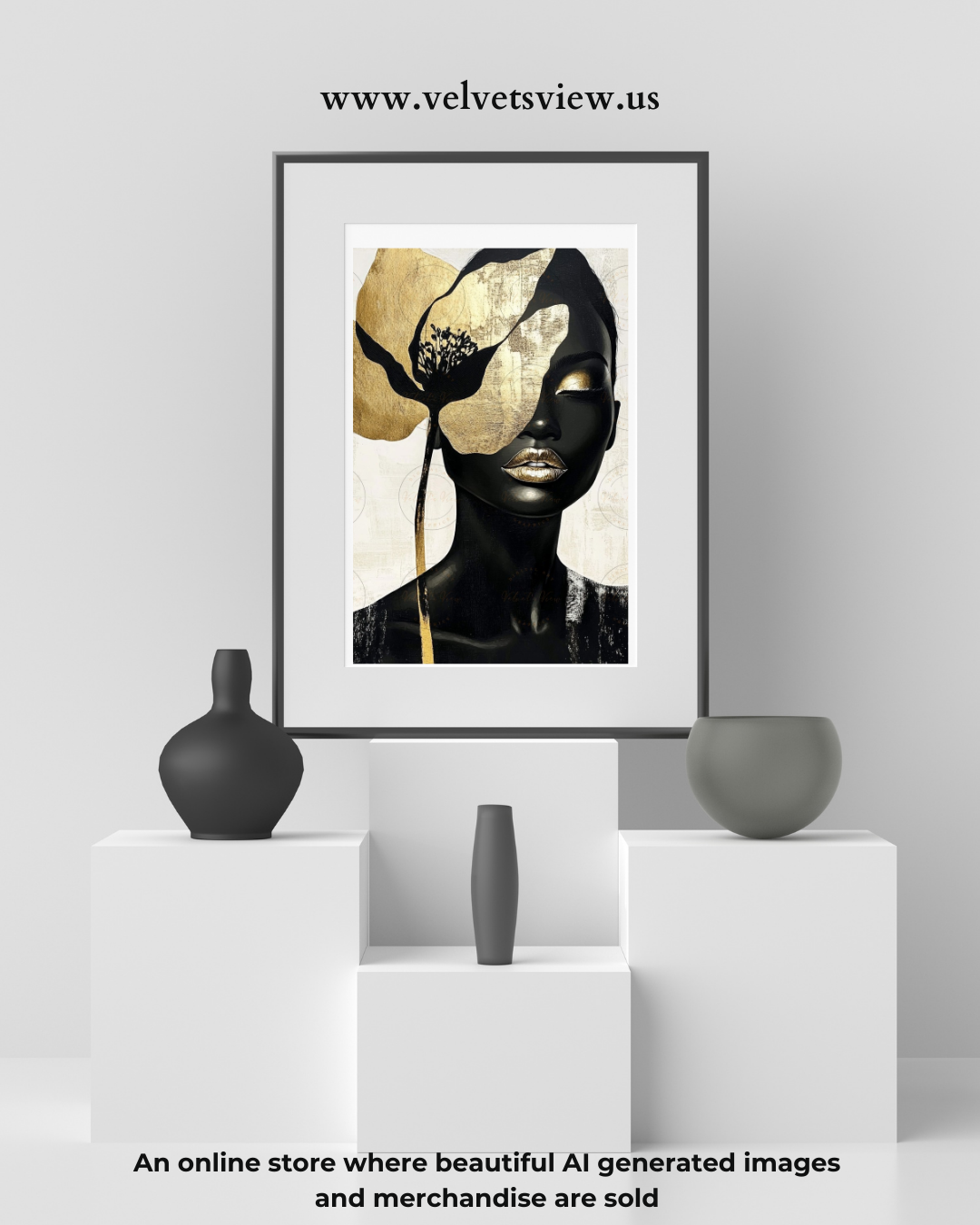 Black Girl Art - Velvets View - Golden Whispers: A Radiance Reimagined 404