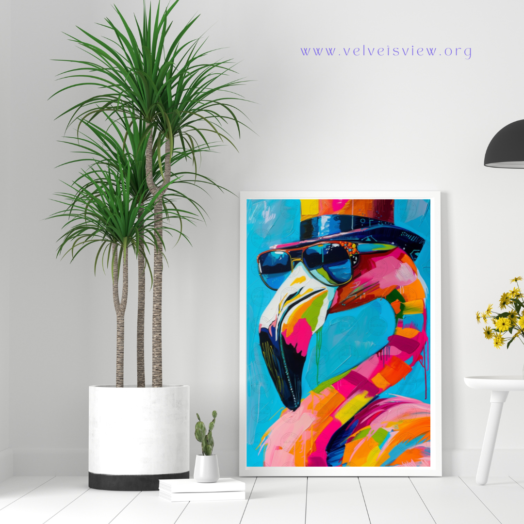 Black Girl Art - Velvet's View Digital Art - Funky Flamingos 526