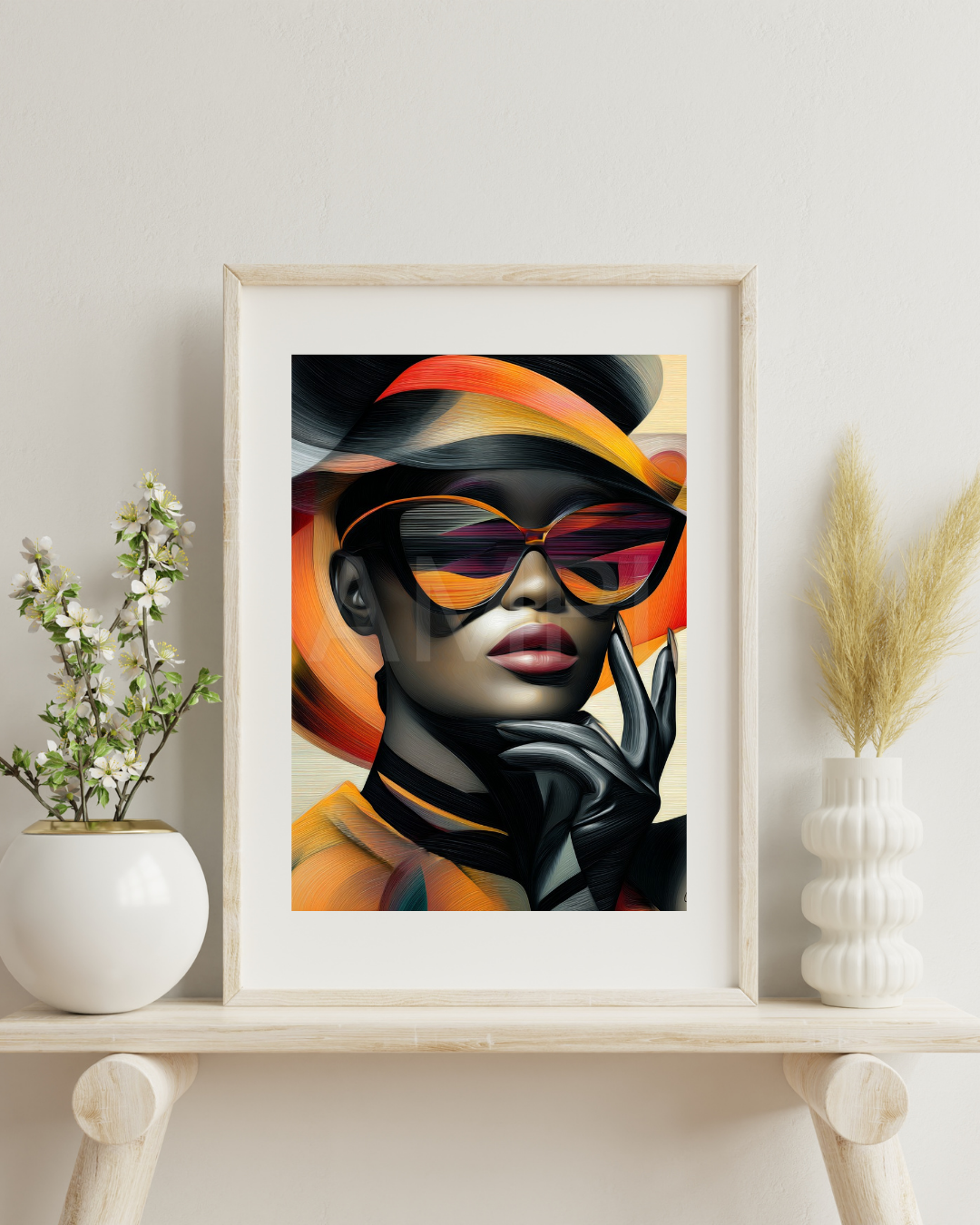 Sunlit Sirens: Bold Black Beauty in Abstract Shades by Velvet’s View - 2315698