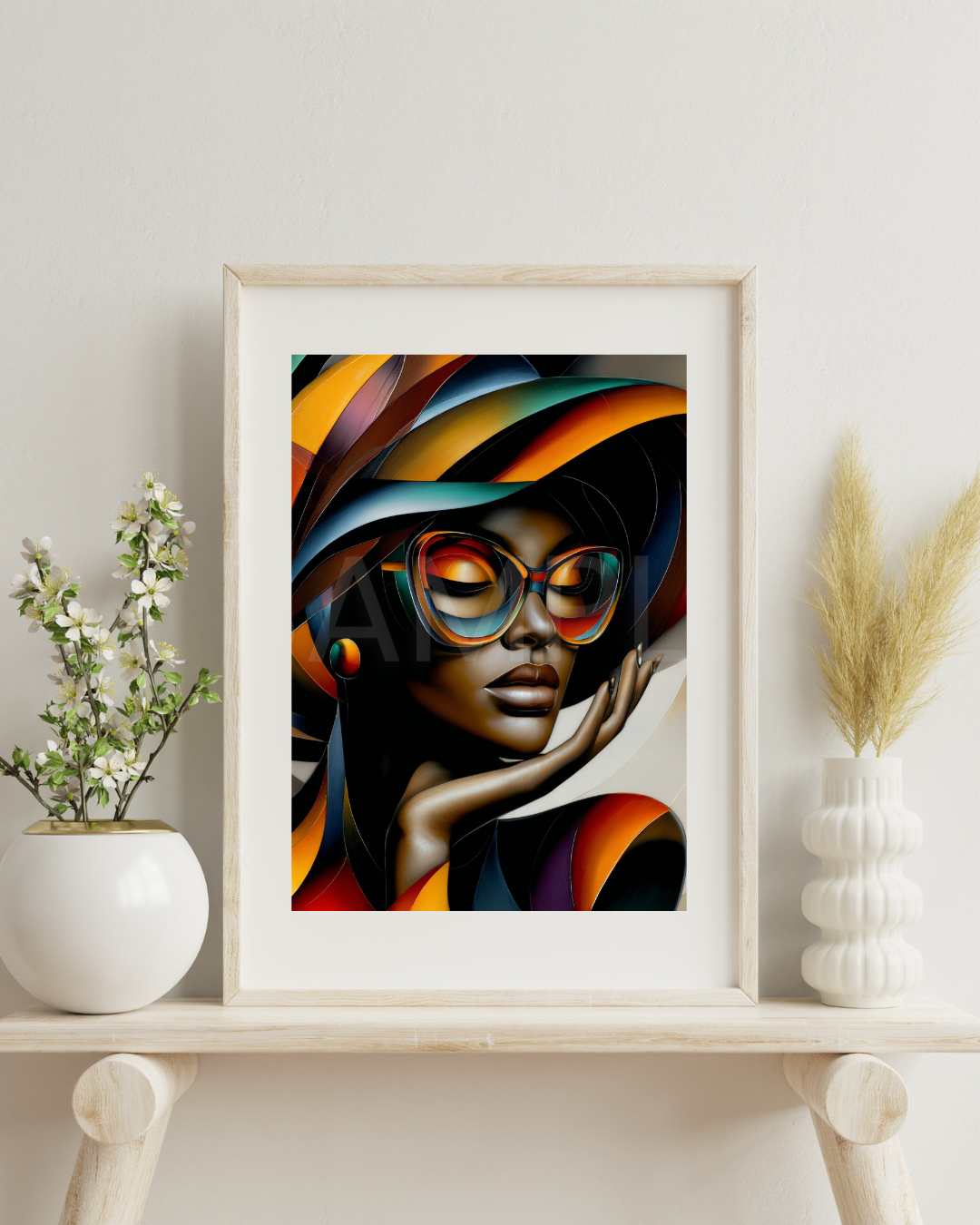 Sunlit Sirens: Bold Black Beauty in Abstract Shades by Velvet’s View - 2315691