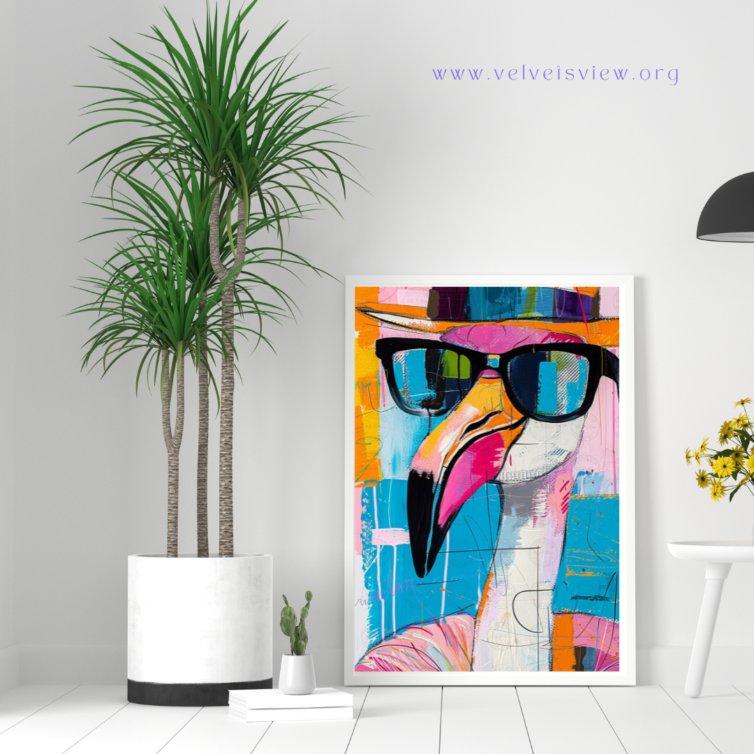 Black Girl Art - Velvet's View Digital Art - Funky Flamingos 522