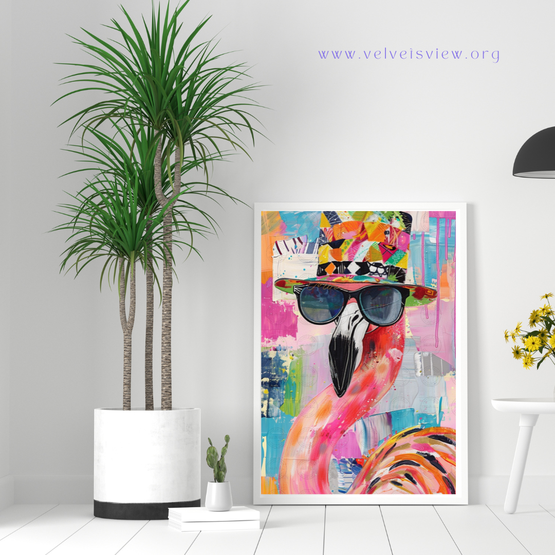 Black Girl Art - Velvet's View Digital Art - Funky Flamingos 521