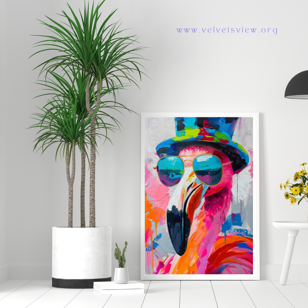 Black Girl Art - Velvet's View Digital Art - Funky Flamingos 520