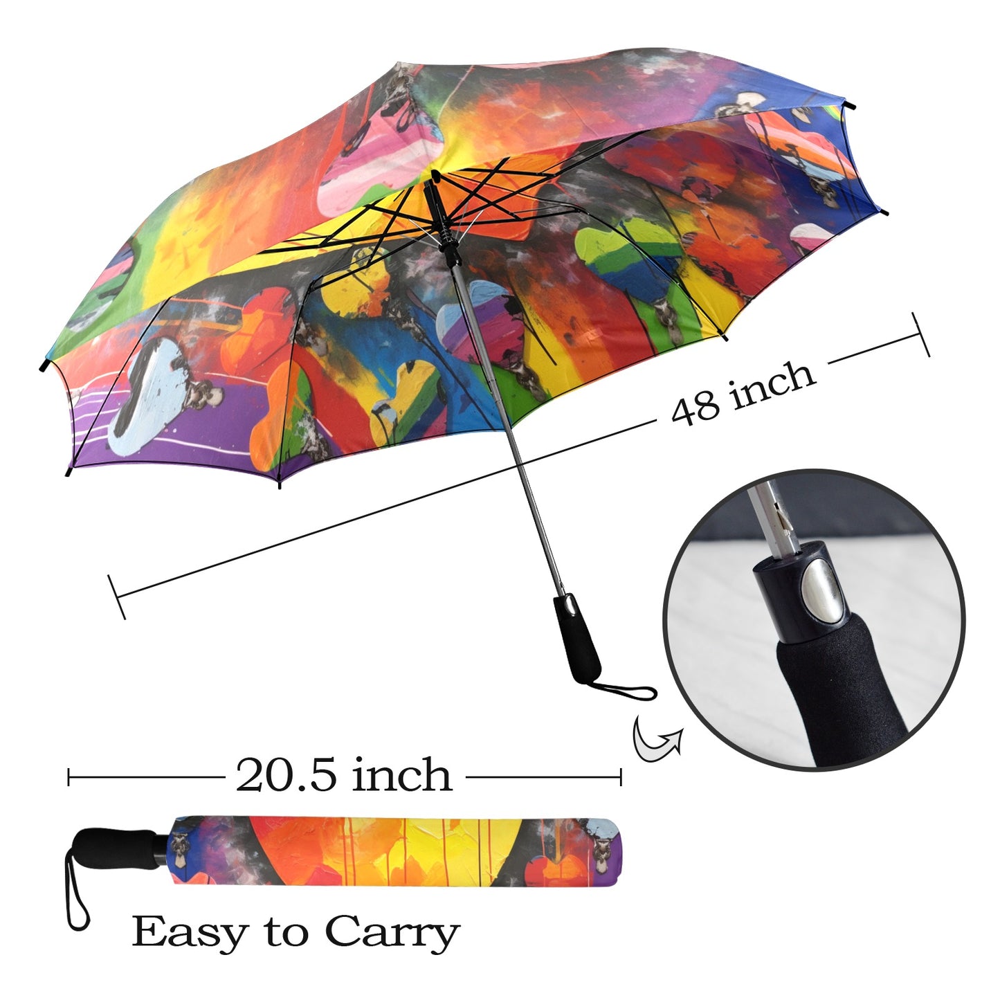 Radiant Hearts Collection - Semi-Automatic Foldable Umbrella (Model U12) - #2013