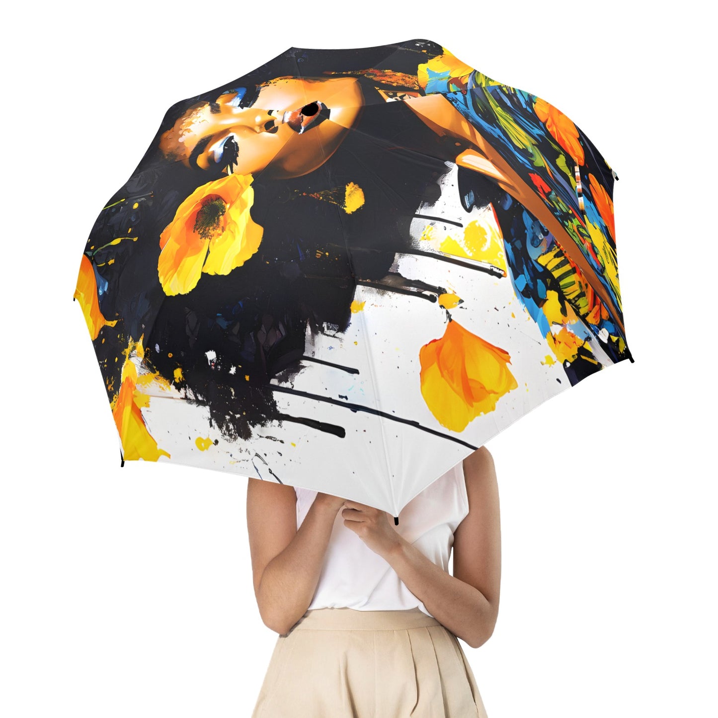 Bold Elegance: The Poppy Collection - Semi-Automatic Foldable Umbrella (Model U12) - #2015