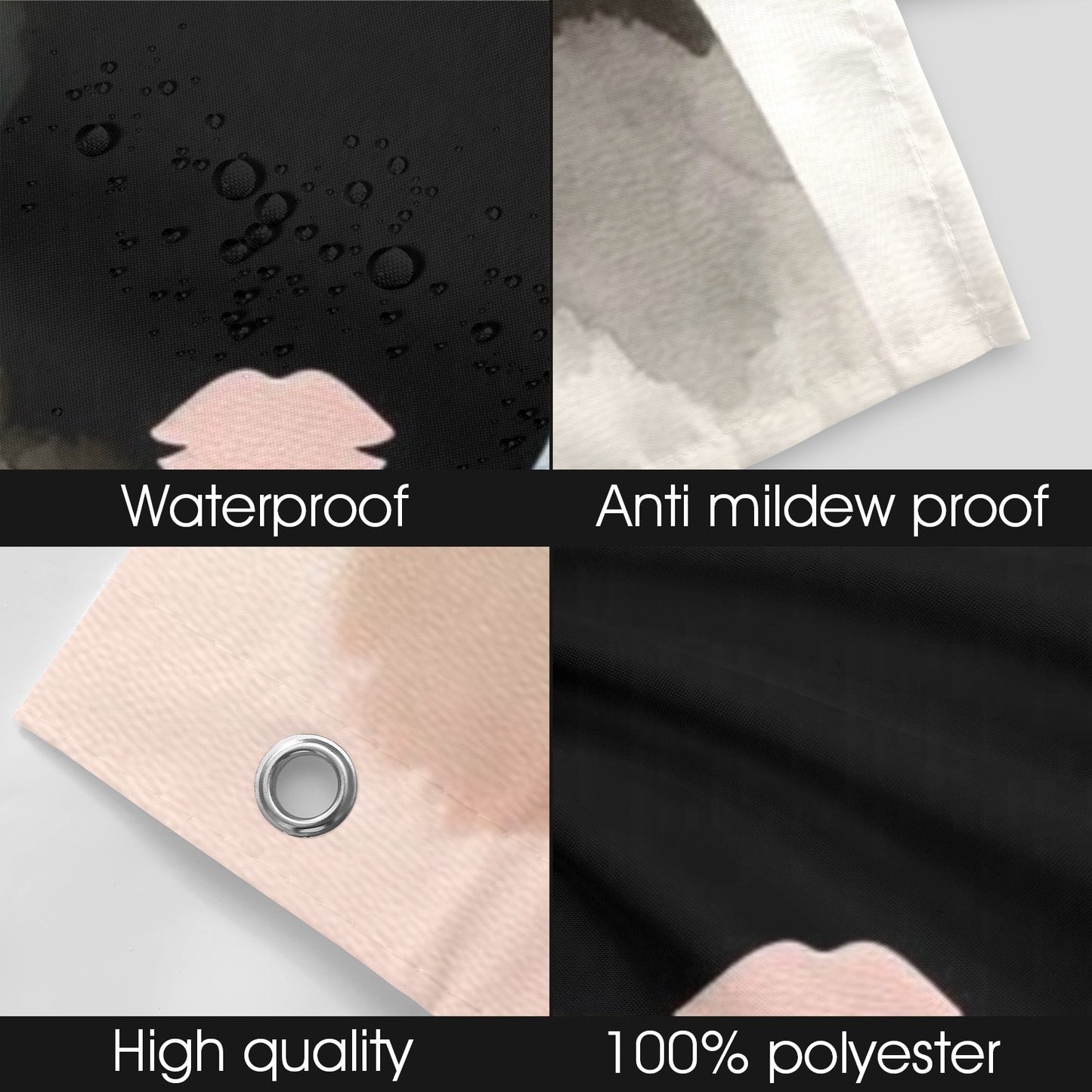 Afro Watercolor Shower Curtain Collection – Black Woman Silhouette Art for Bathroom Décor - 8670094