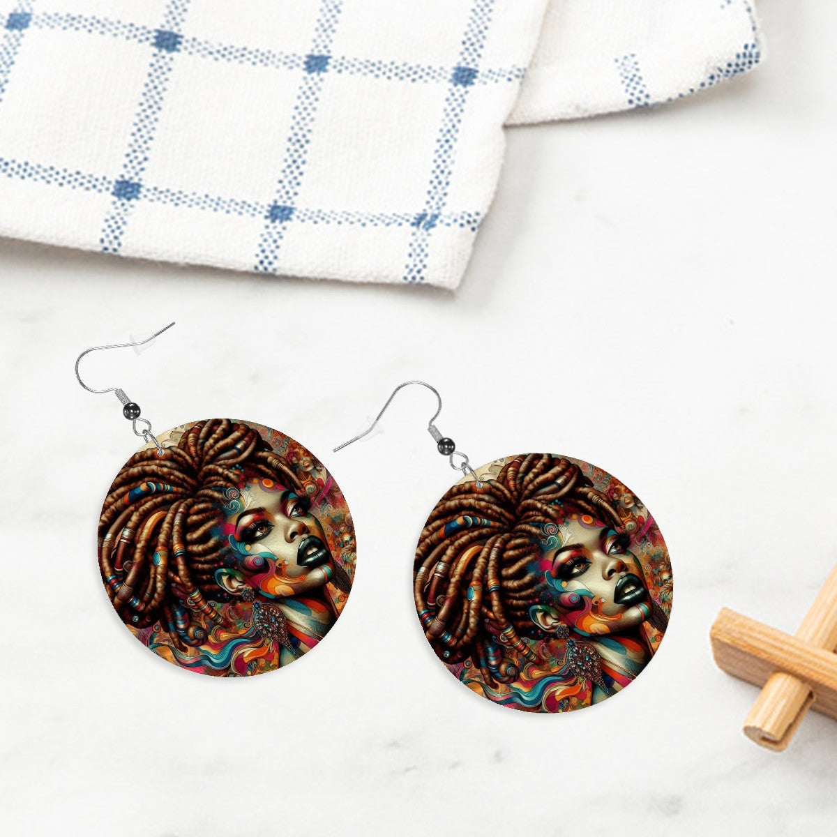 Leather Round Earrings - Velvet's View