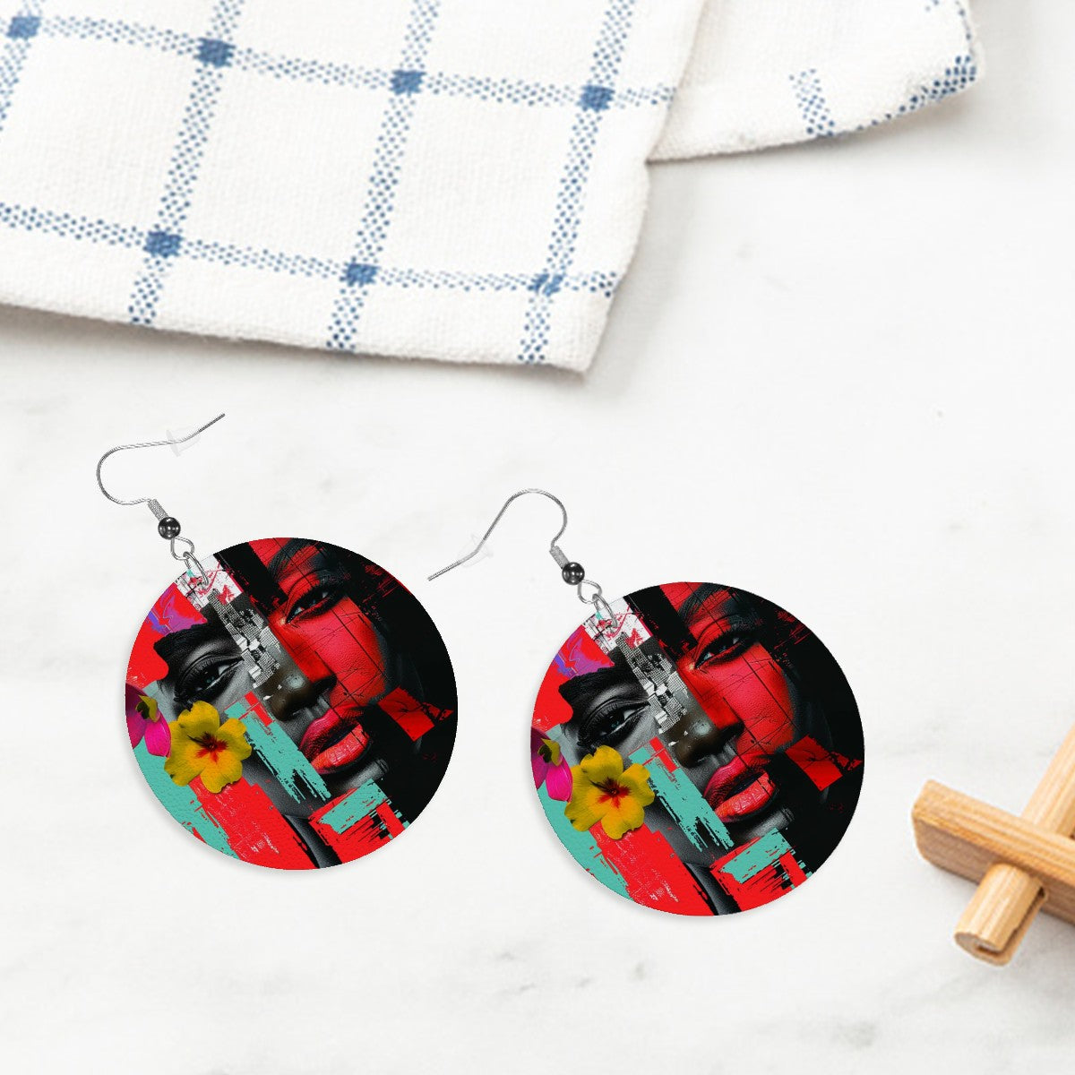Leather Round Earrings - Velvet's View