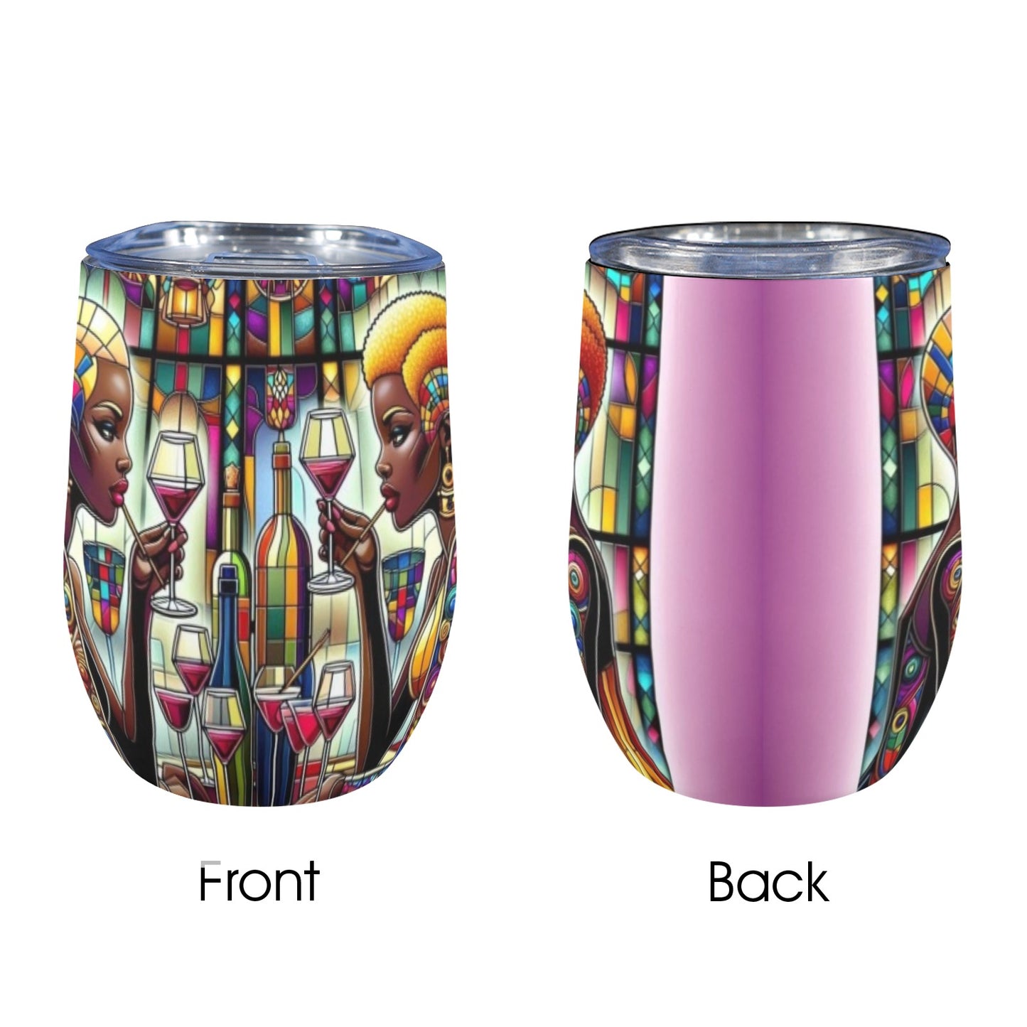12oz Wine Tumbler - Velvet's View - Sip & Savor - Exquisite Elegance Coaster and Wine Tumbler Collection