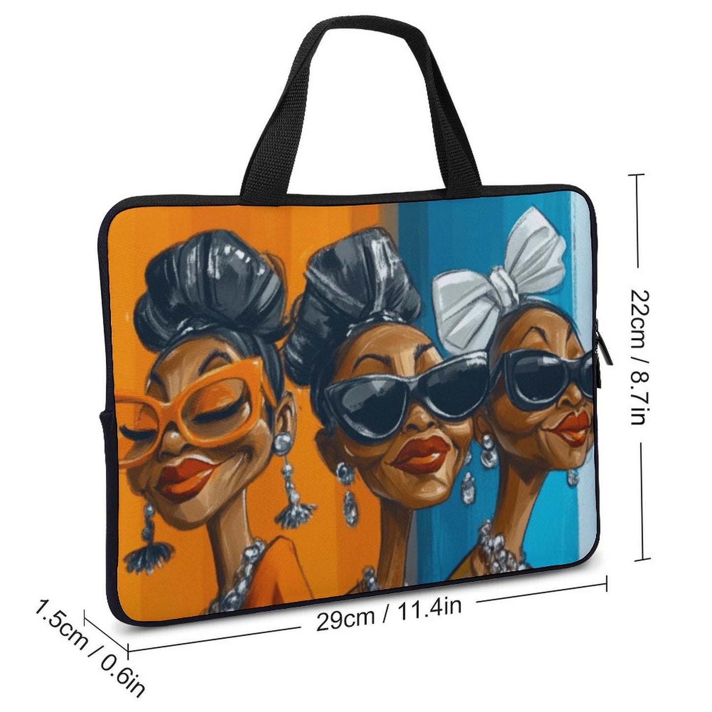 Laptop Bag - Black Girl Art - Velvet’s View: Artistic Laptop Covers Collection (Multiple Sizes) Laptop Bag - 2019