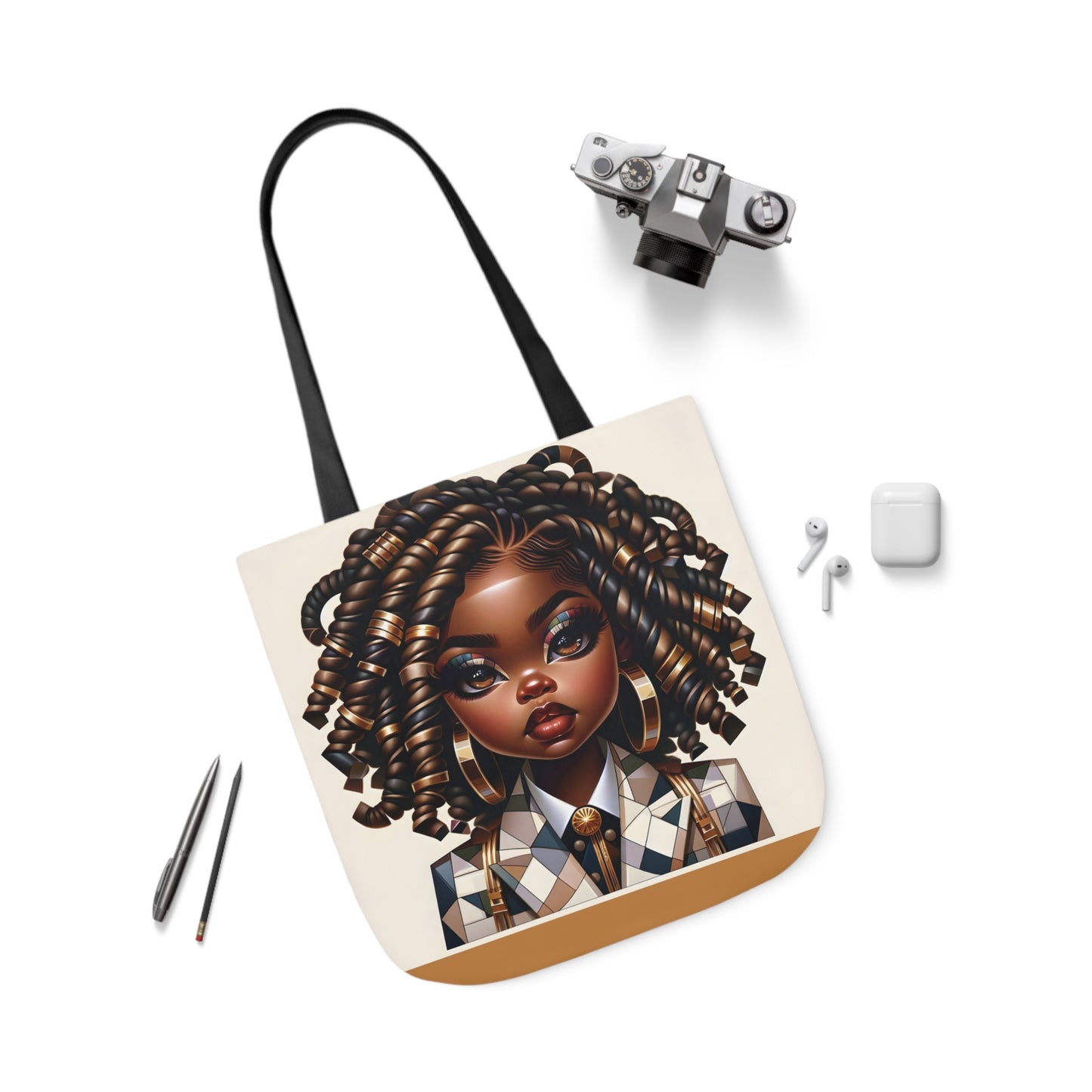 Canvas Tote Bag, 5-Color Straps - Regal Radiance: Tote Art Collection - #2011