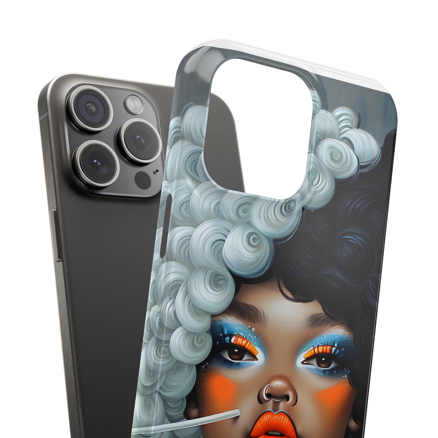 Slim Phone Cases - Black Girl Art - Velvet's View - Ethereal Vibrance
