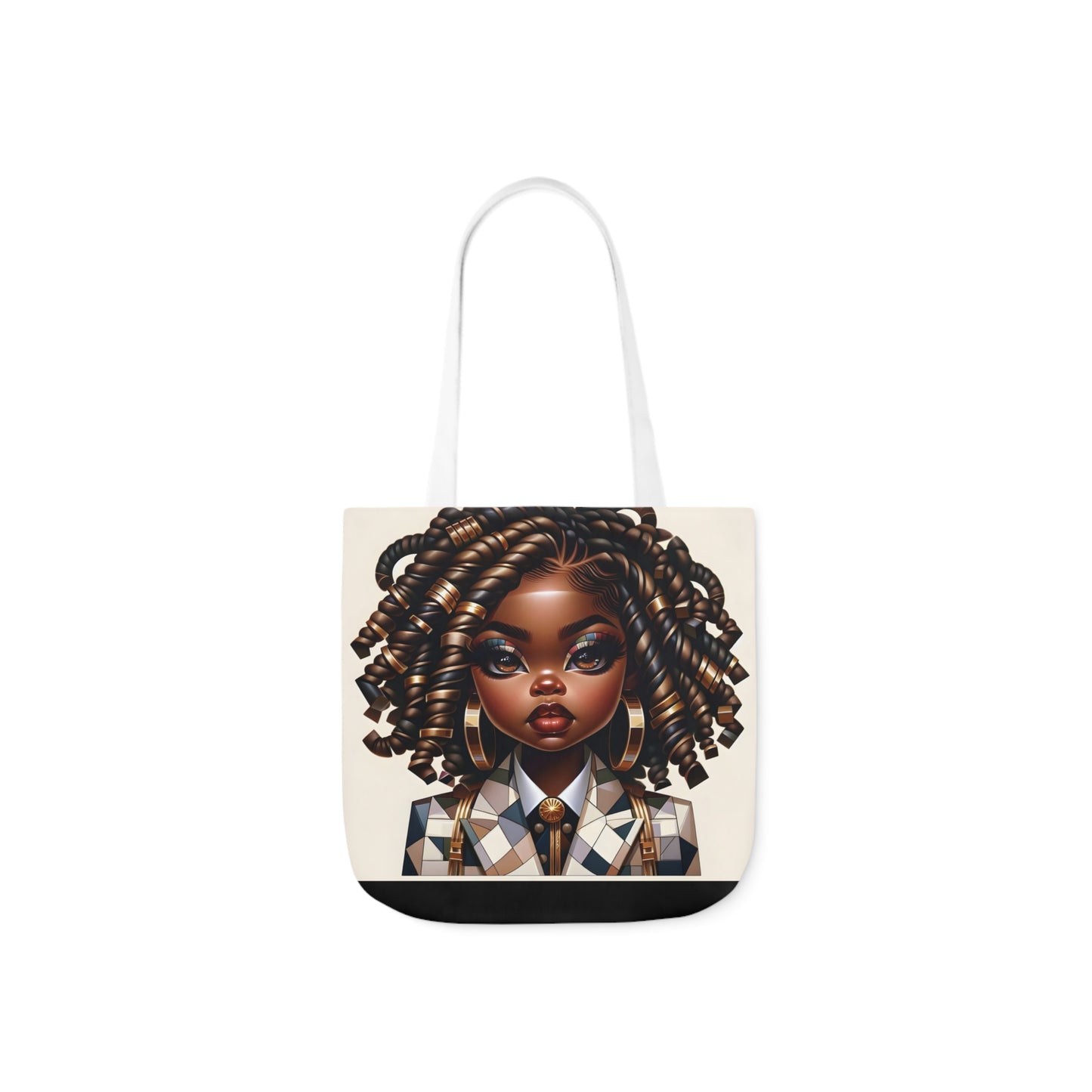 Canvas Tote Bag, 5-Color Straps - Regal Radiance: Tote Art Collection - #2011A