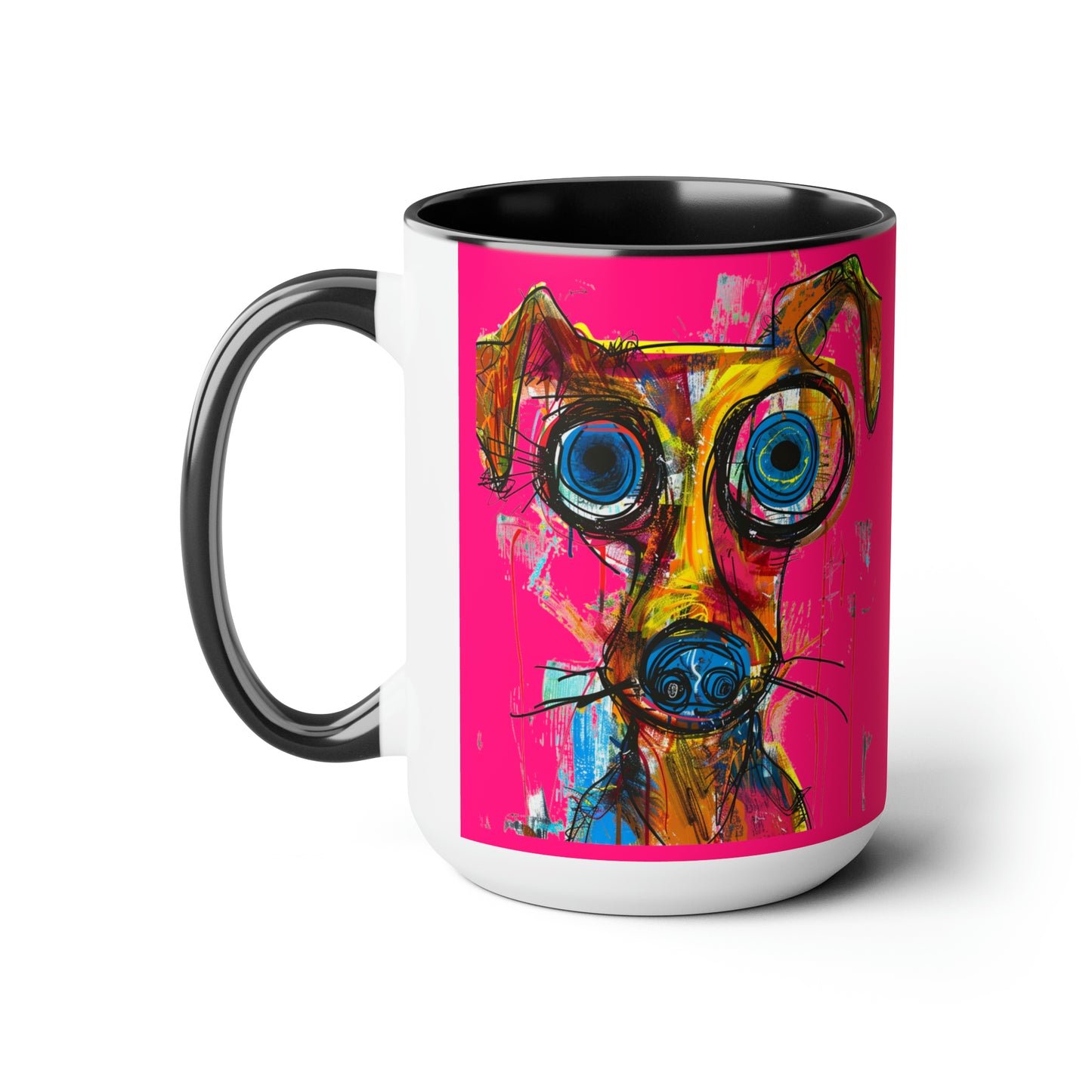 Funny Dog Two-Tone Coffee Mugs, 15oz