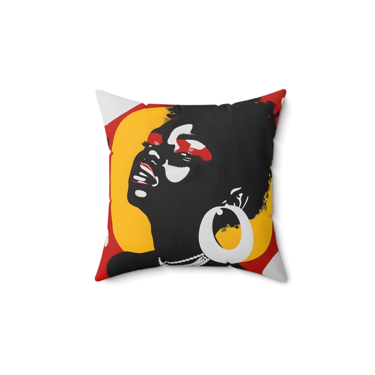 Spun Polyester Square Pillow - Black Girl Art - Velvet's View - Vibrant Visions Collection