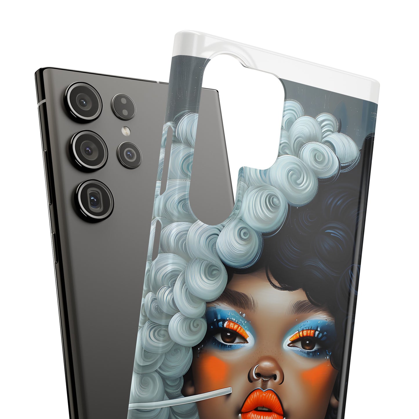 Slim Phone Cases - Black Girl Art - Velvet's View - Ethereal Vibrance
