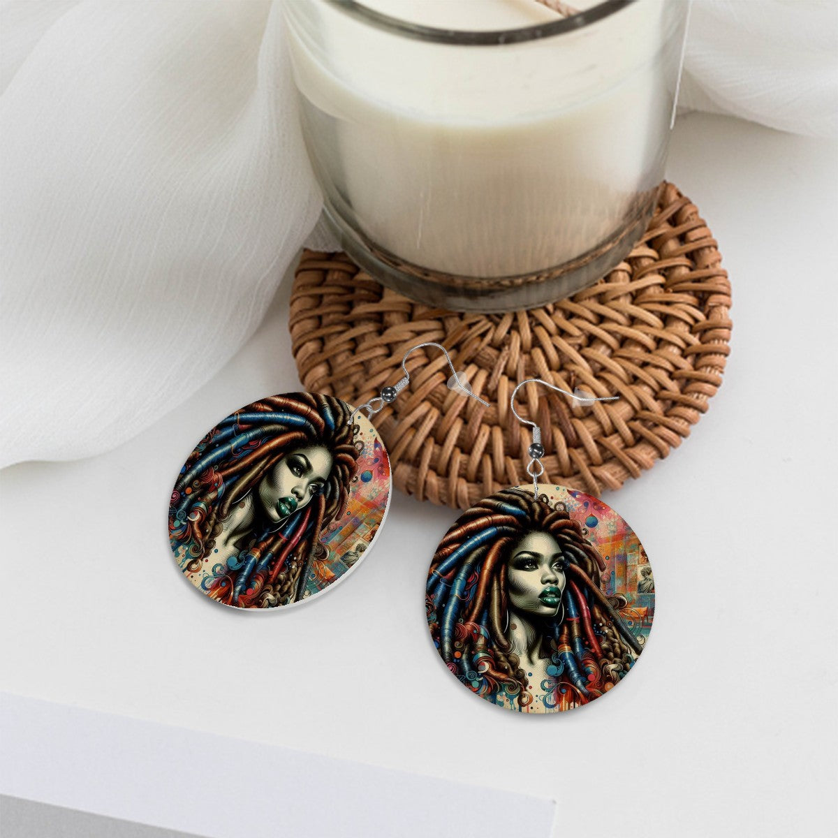 Leather Round Earrings - Velvet's View