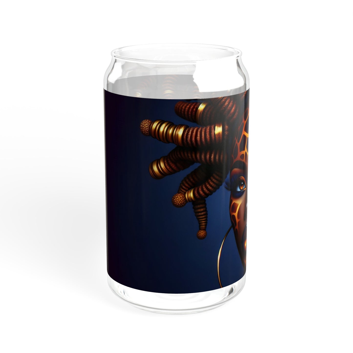 Sipper Glass - Black Girl Art - Velvet's View - Regal Radiance Collection - 16oz